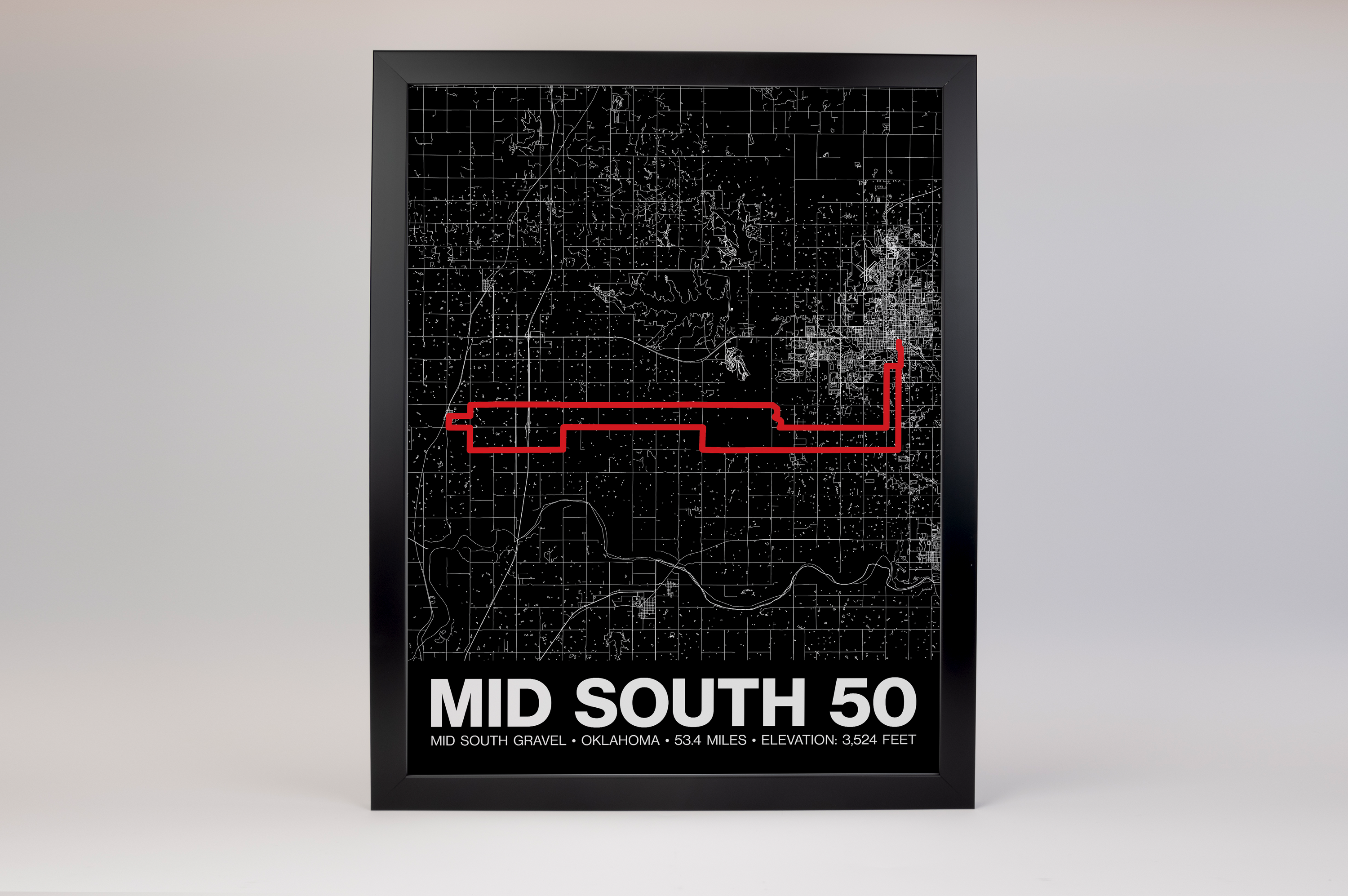 Mid South Gravel 50 Miles Poster - Grid Style