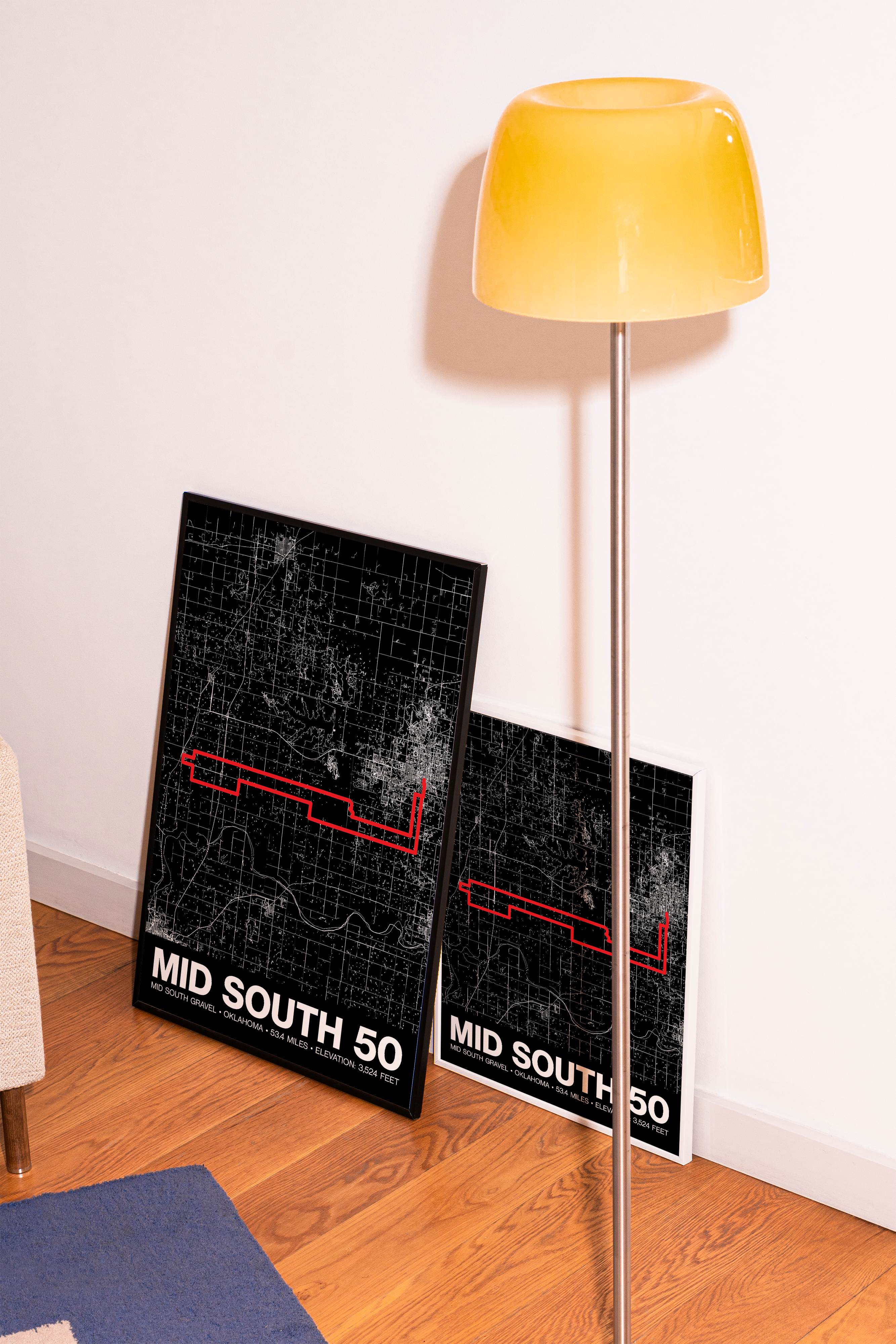 Mid South Gravel 50 Miles Poster - Grid Style
