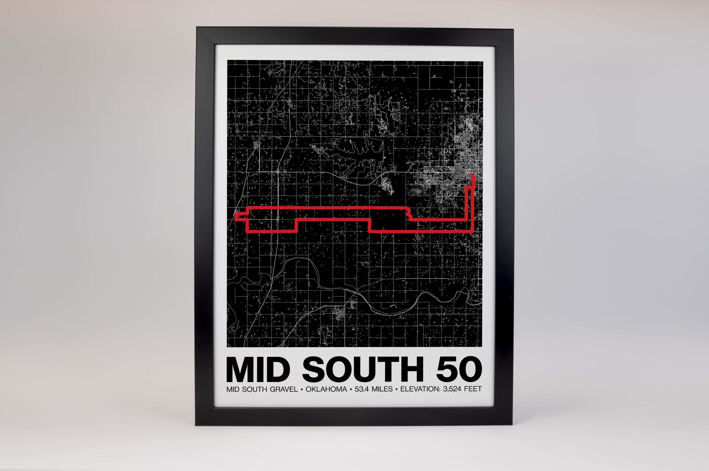 Mid South Gravel 50 Miles Poster - Grid Style