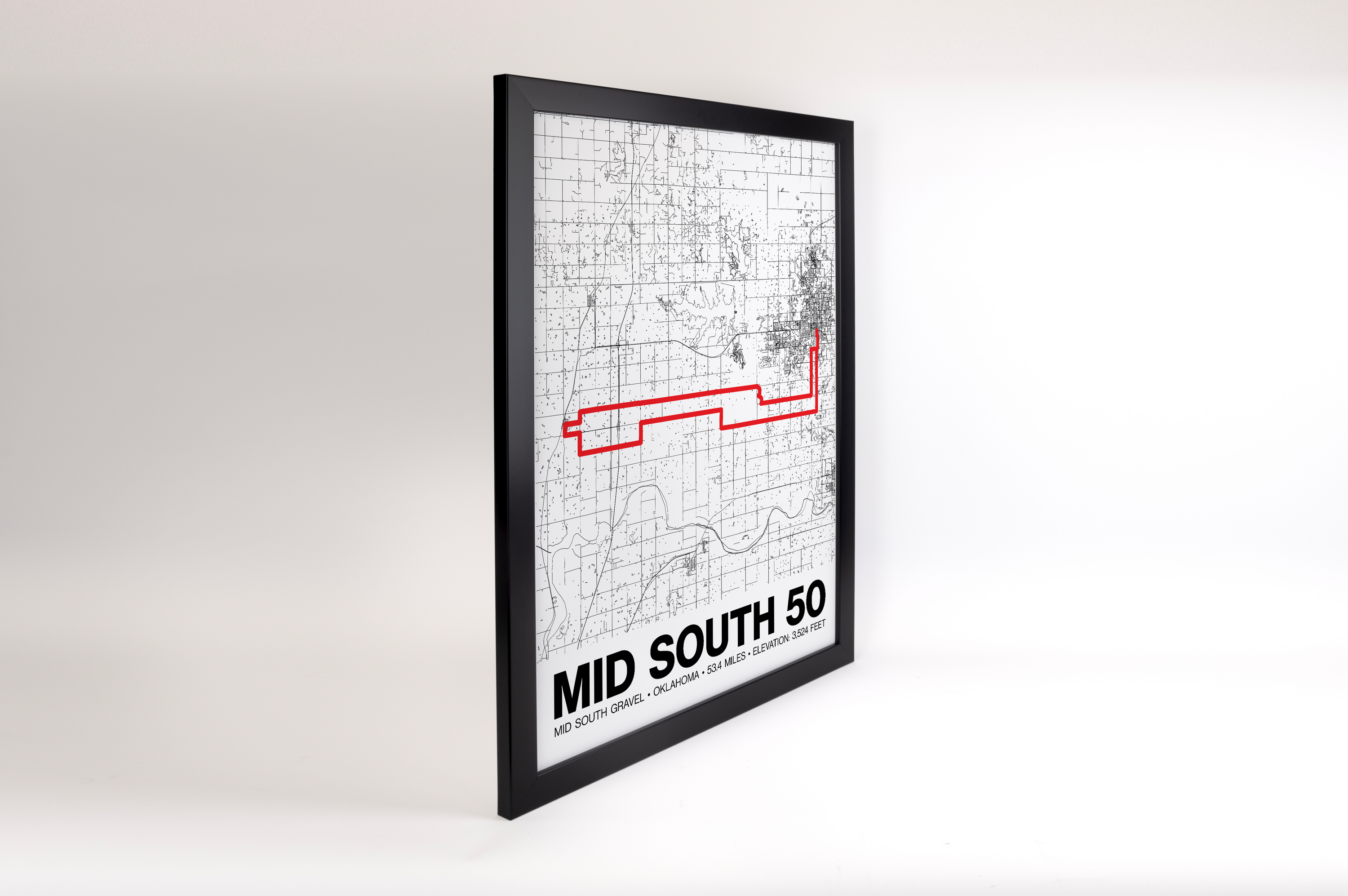 Mid South Gravel 50 Miles Poster - Grid Style