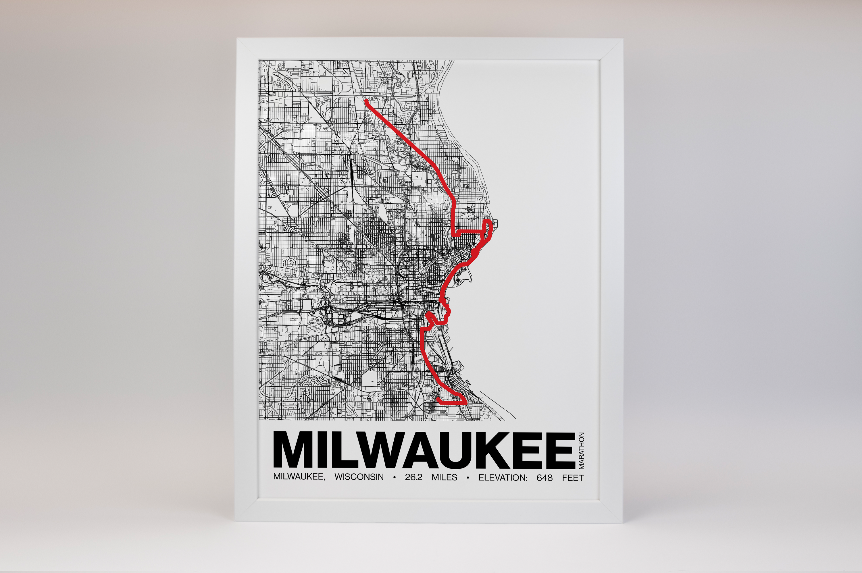 Milwaukee Marathon Poster - Grid Style
