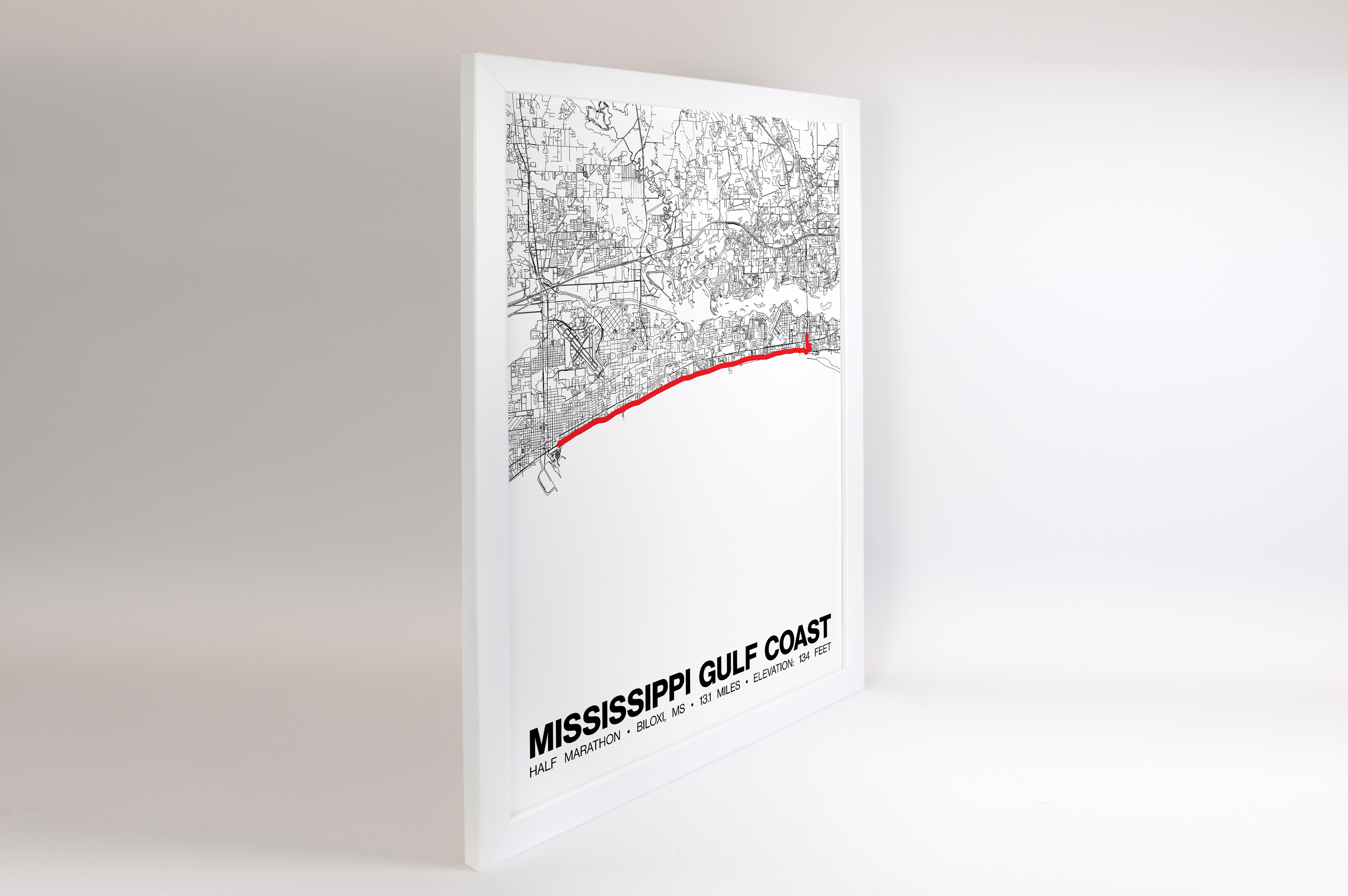 Mississippi Gulf Coast Half Marathon Poster - Grid Style