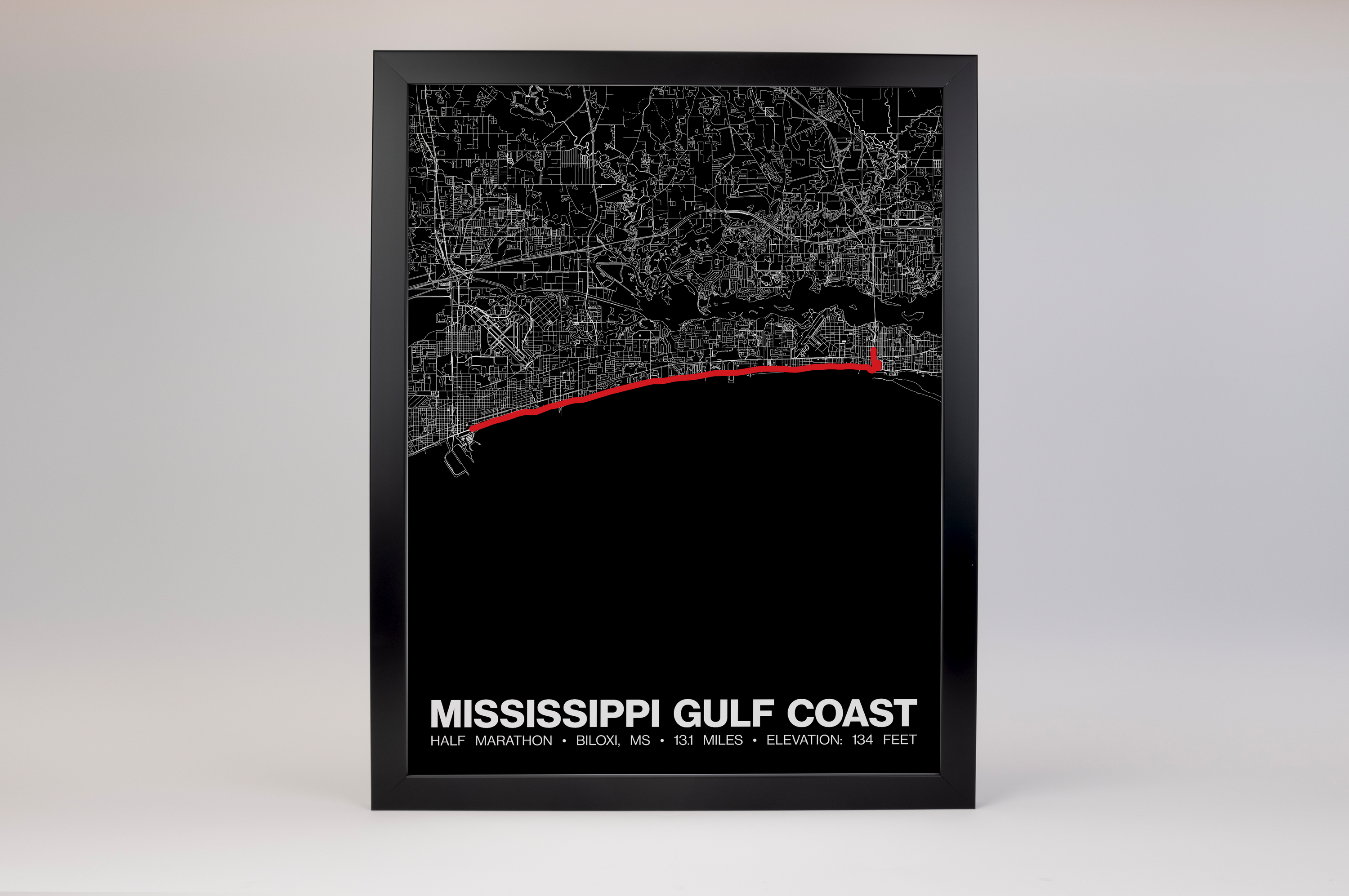 Mississippi Gulf Coast Half Marathon Poster - Grid Style