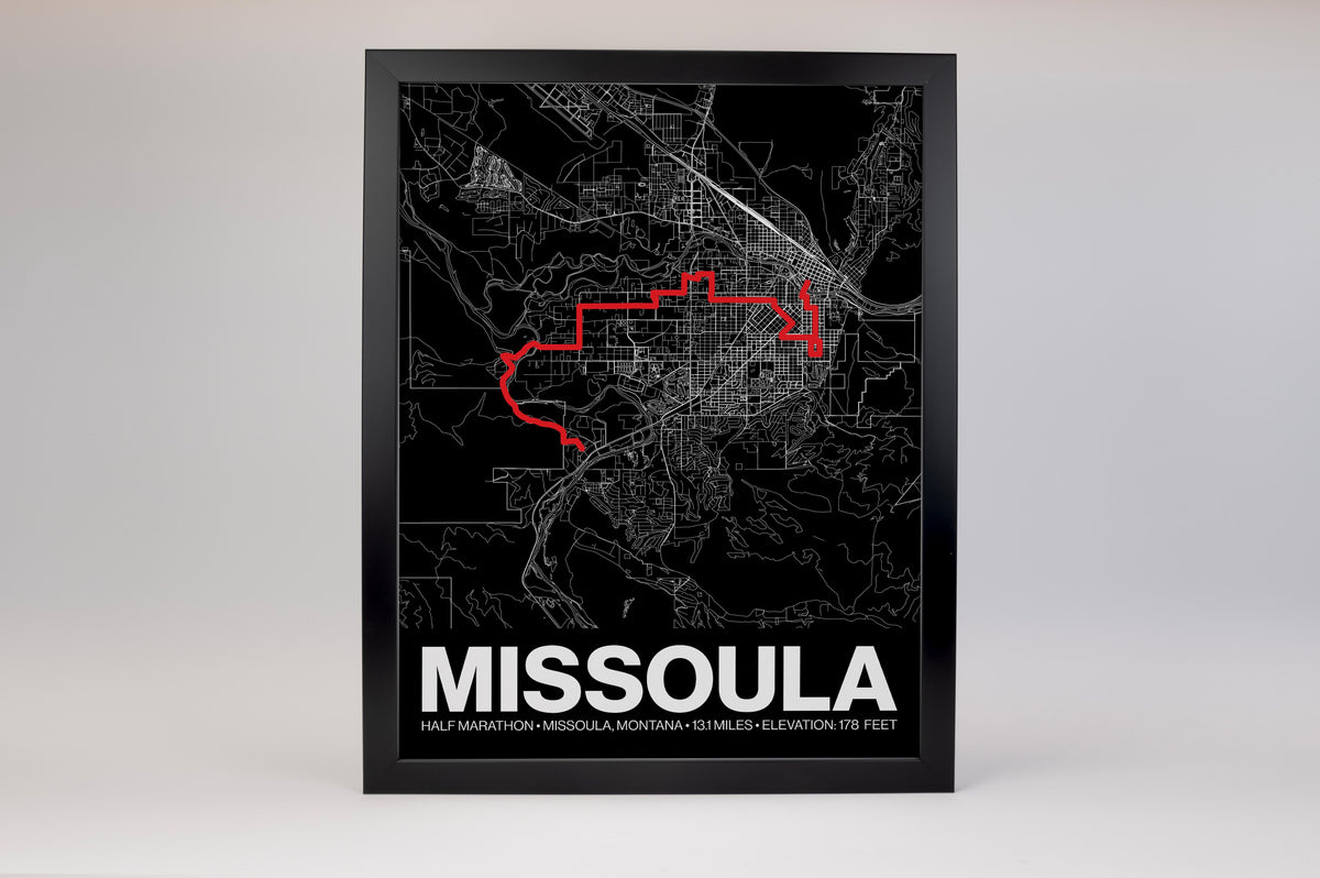 Missoula Half Marathon Poster - Grid Style