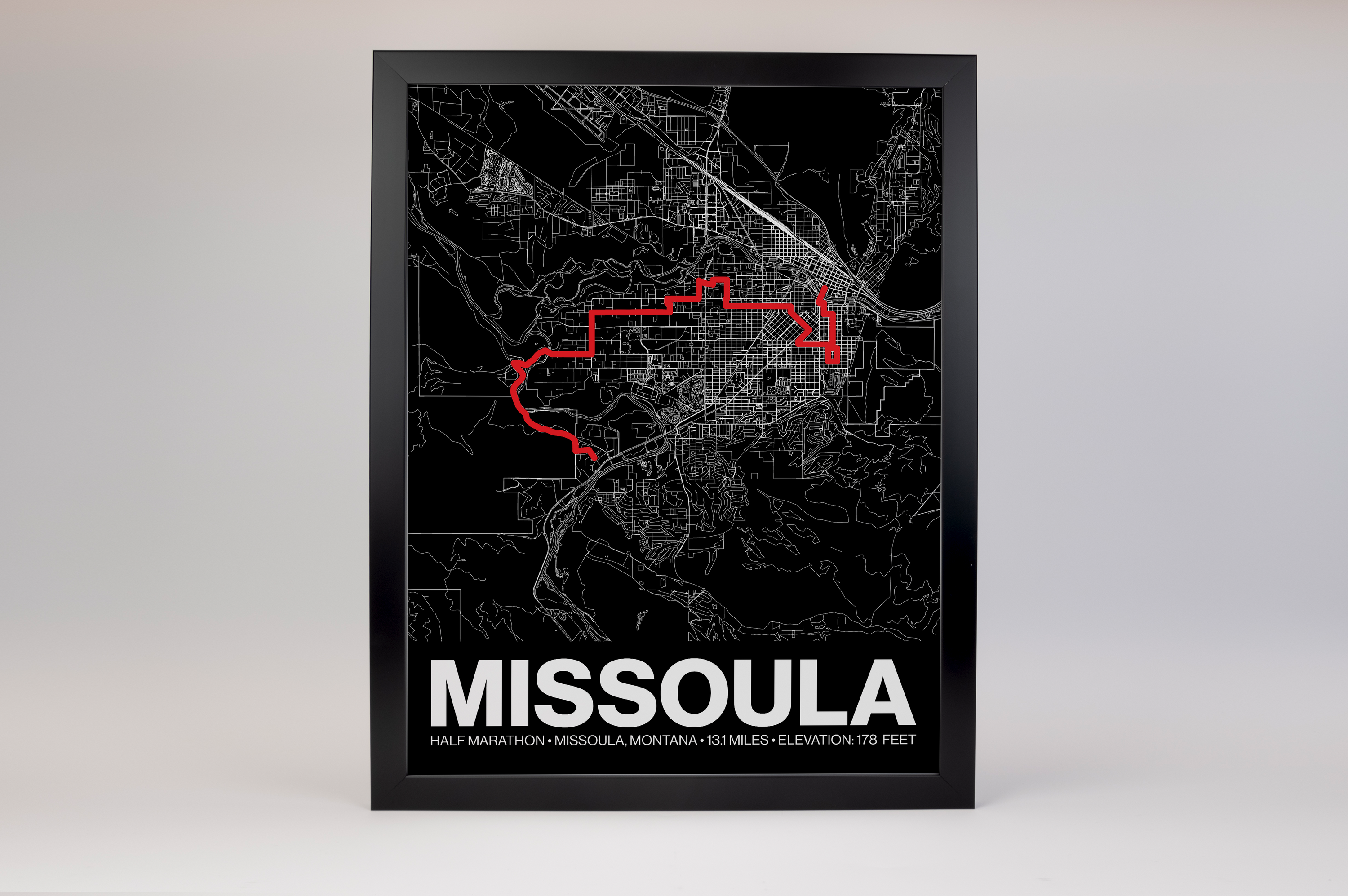 Missoula Half Marathon Poster - Grid Style