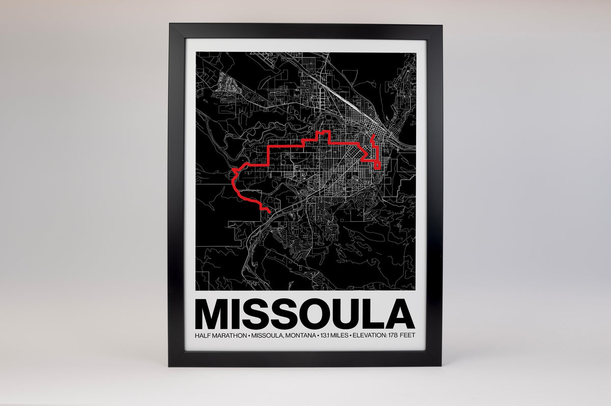 Missoula Half Marathon Poster - Grid Style