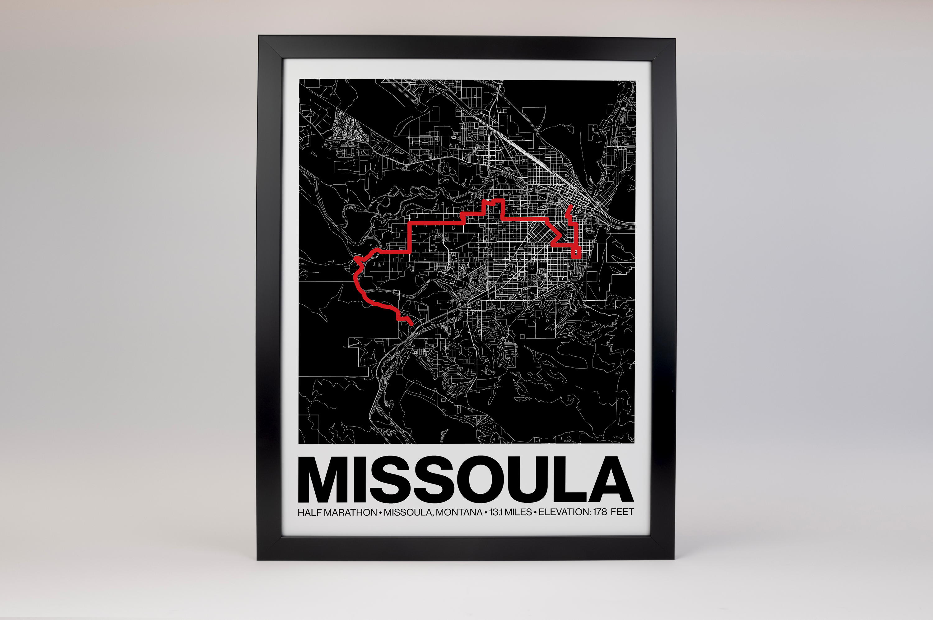 Missoula Half Marathon Poster - Grid Style