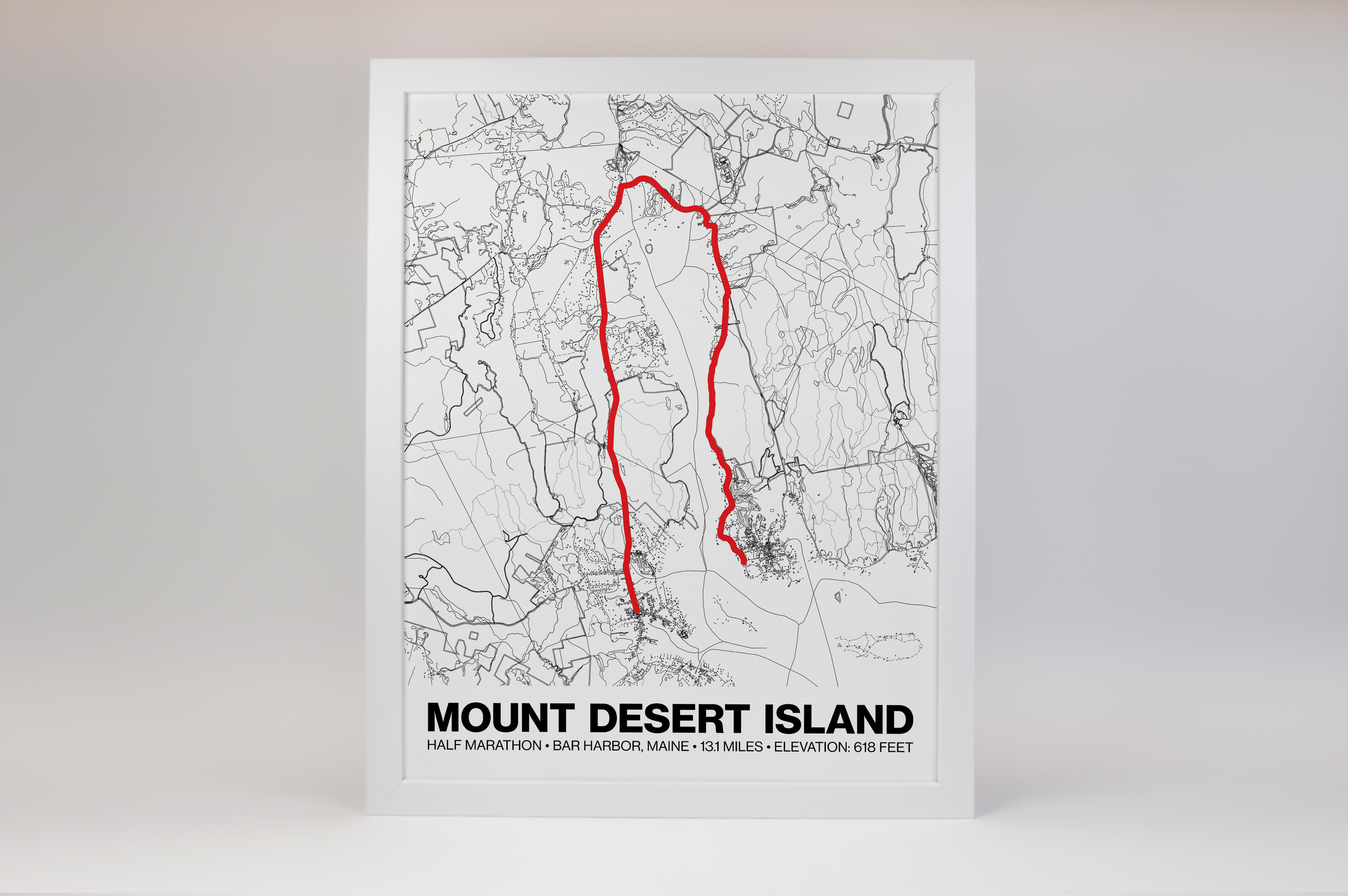 Mount Desert Island Half Marathon Poster - Grid Style