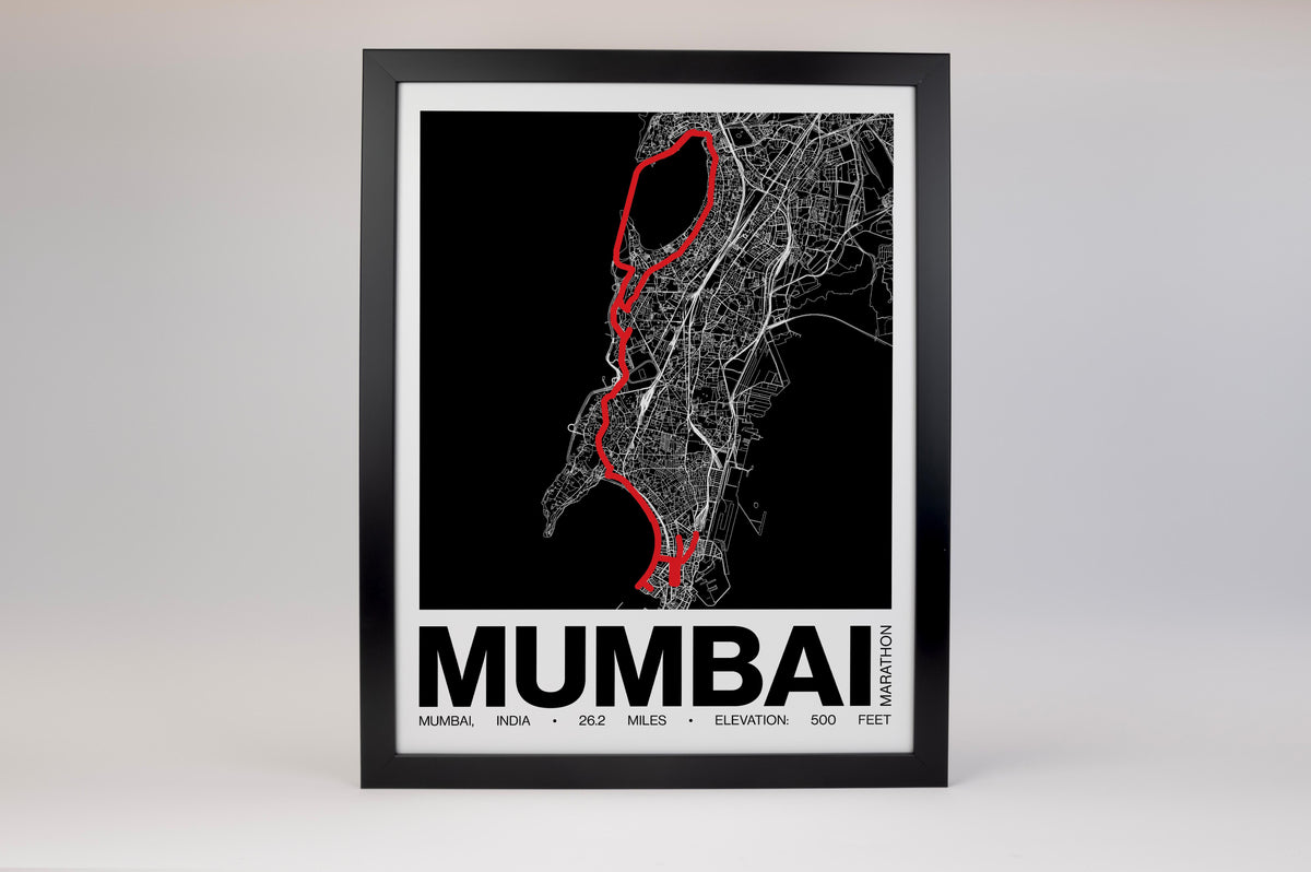 Mumbai Marathon Poster - Grid Style
