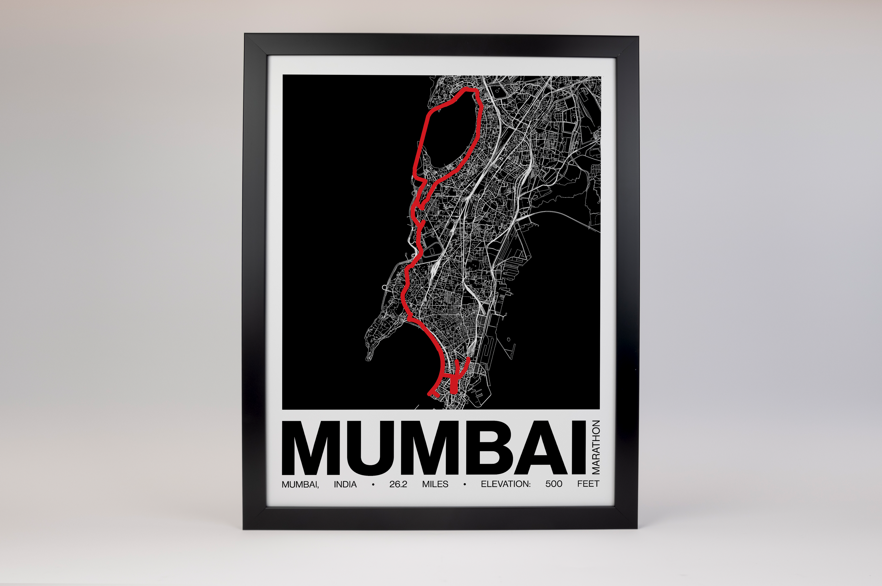 Mumbai Marathon Poster - Grid Style