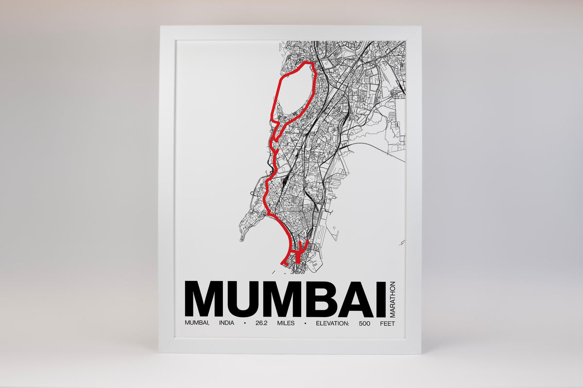Mumbai Marathon Poster - Grid Style