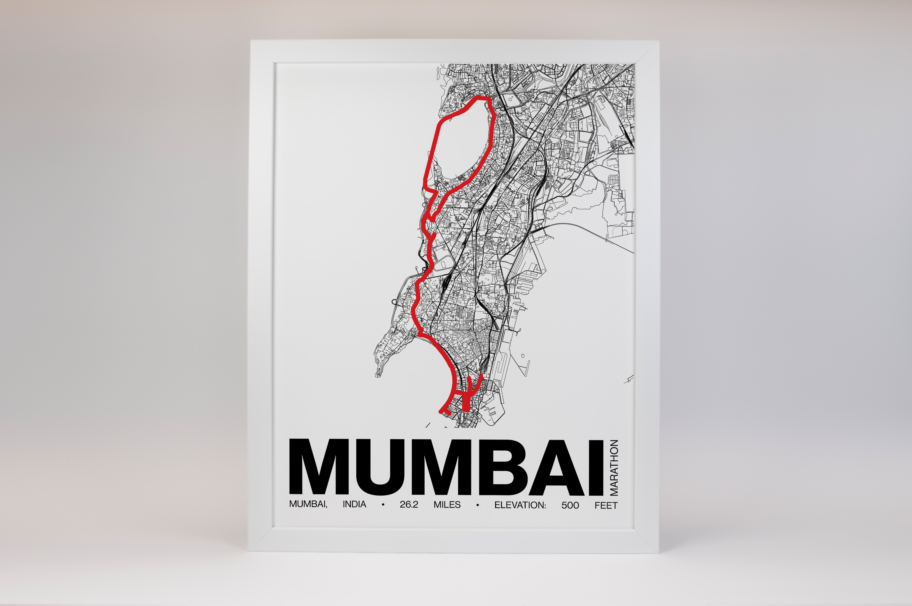 Mumbai Marathon Poster - Grid Style