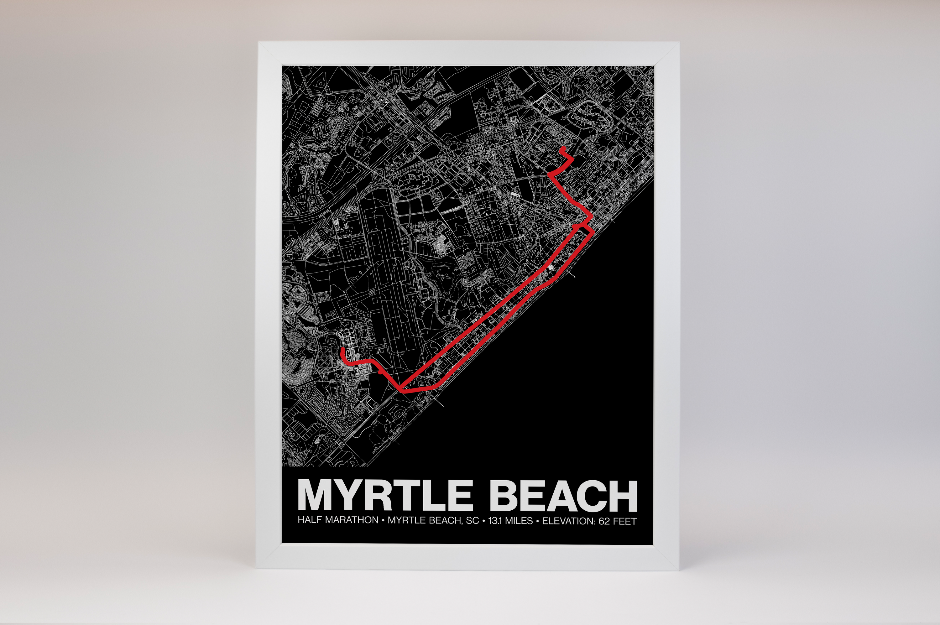 Myrtle Beach Half Marathon Poster - Grid Style