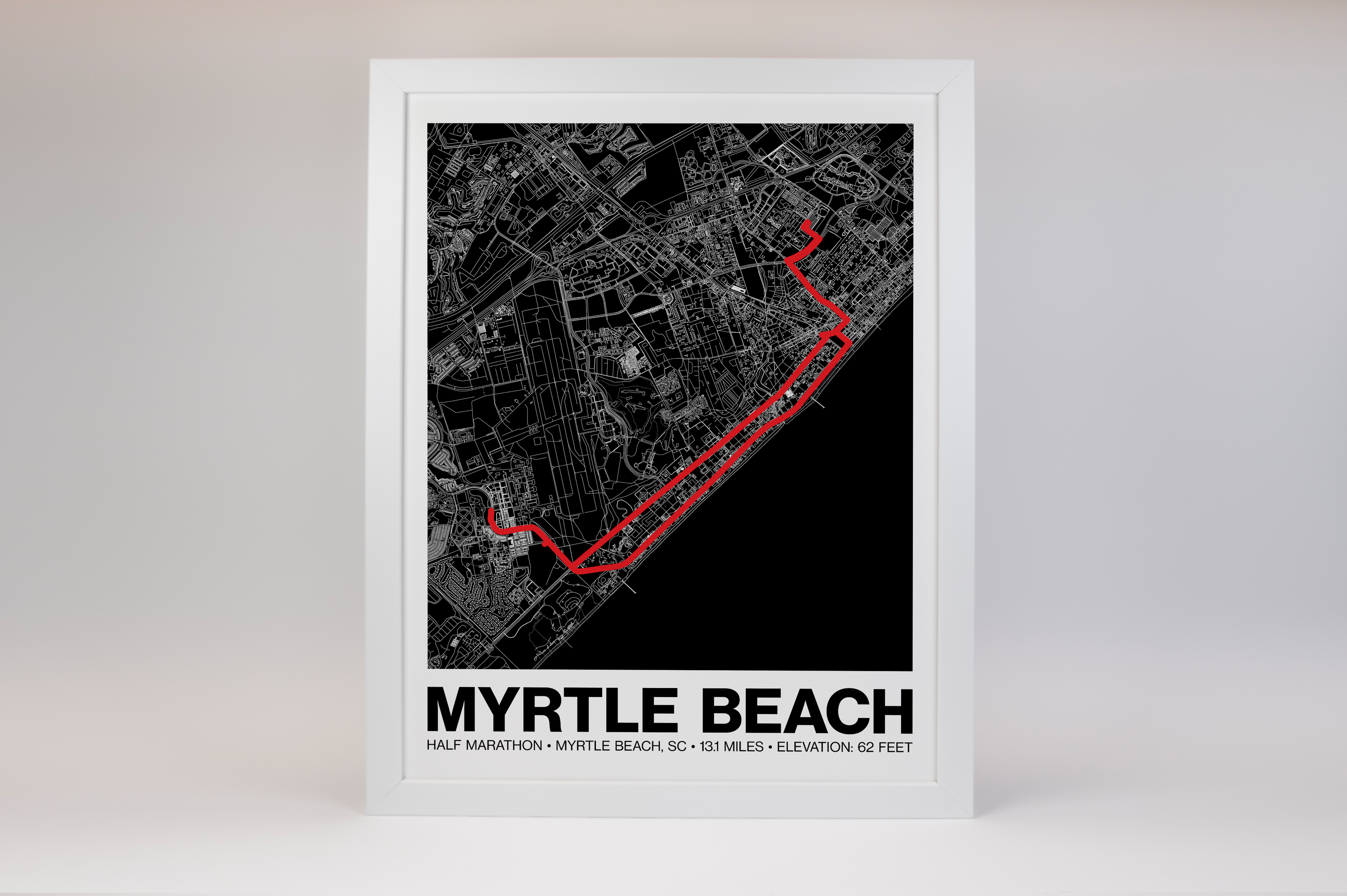 Myrtle Beach Half Marathon Poster - Grid Style