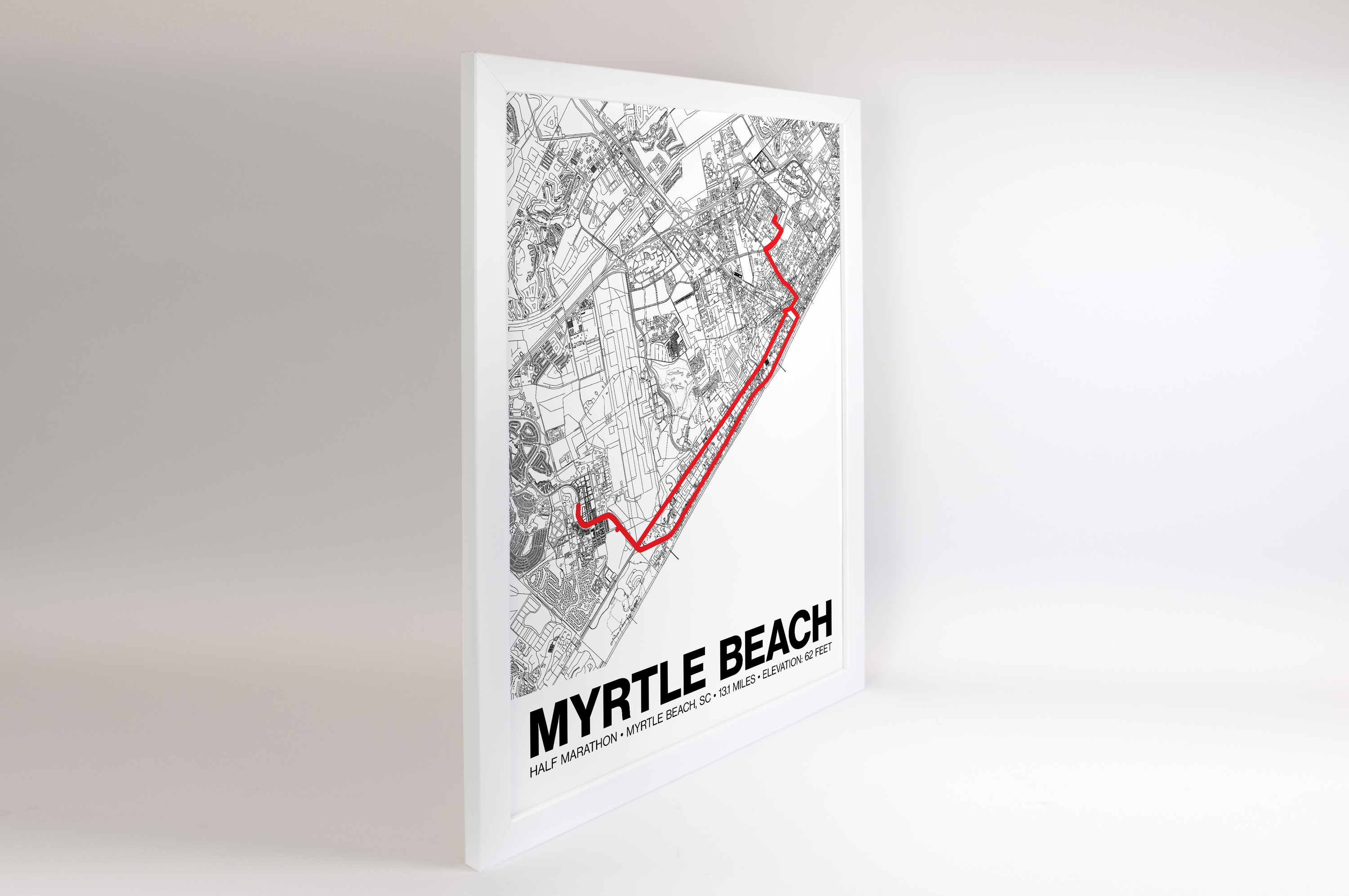 Myrtle Beach Half Marathon Poster - Grid Style