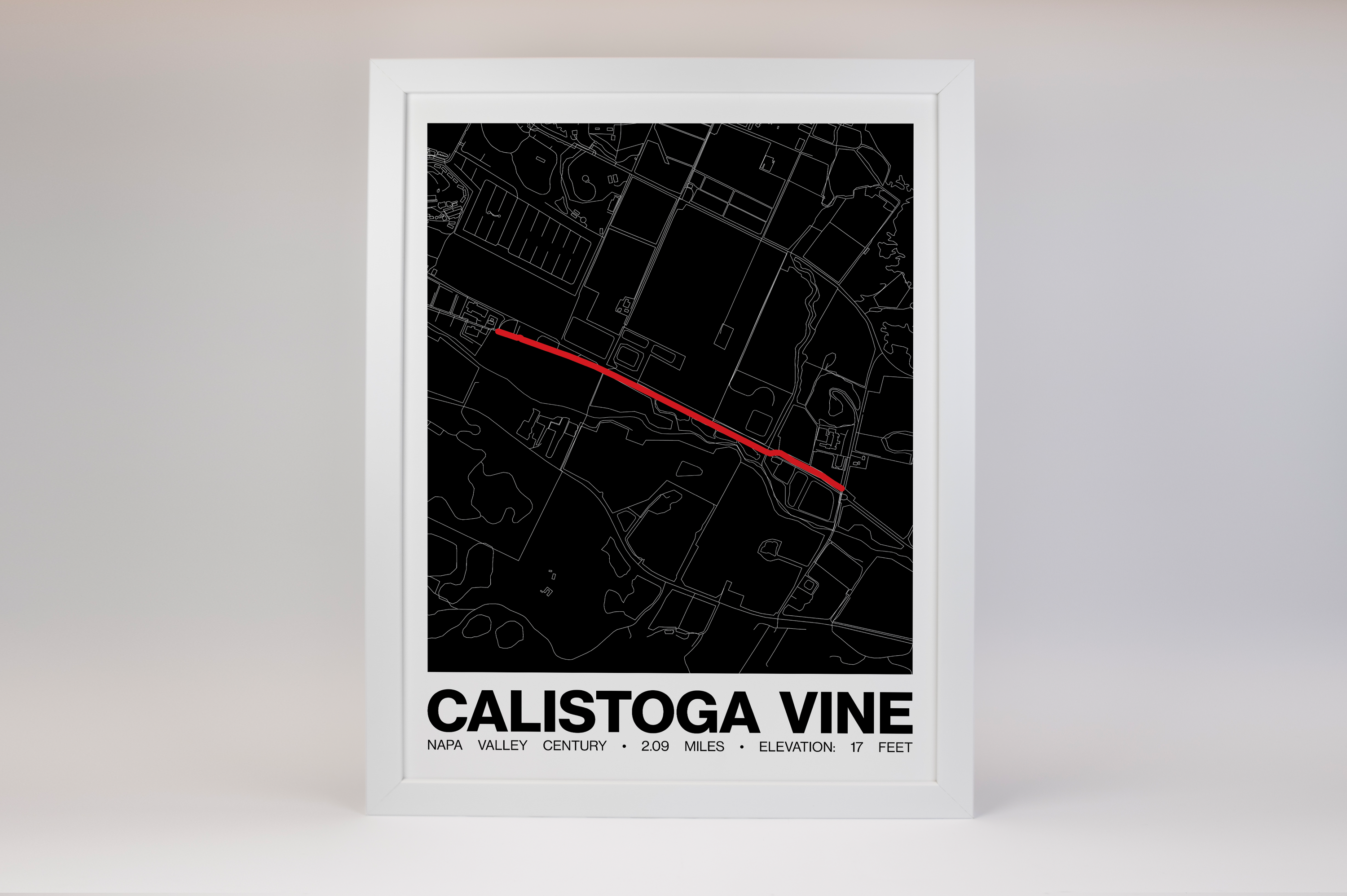 Napa Valley Century Calistoga Vine Trail Segment Poster -  Grid Style