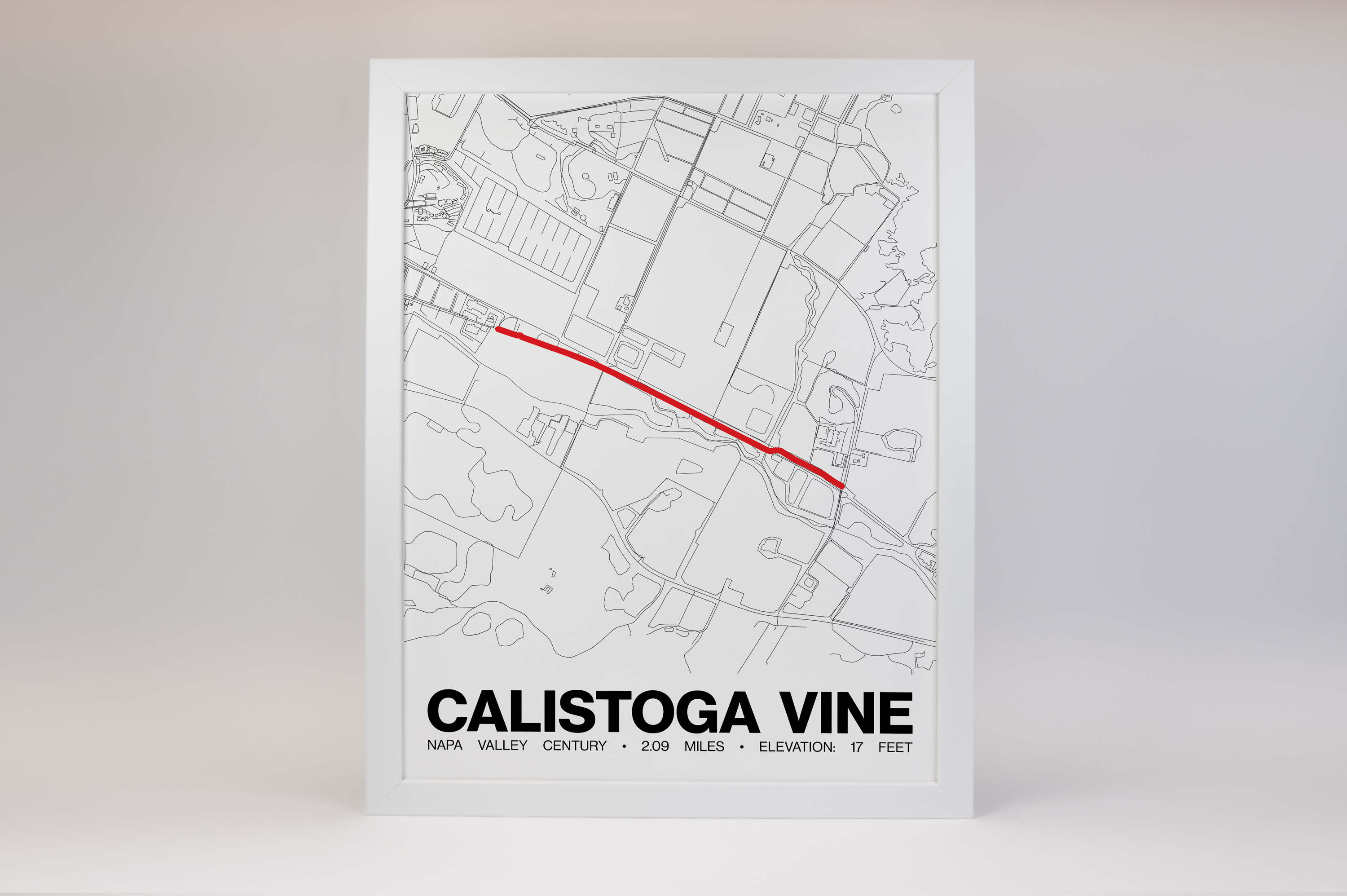 Napa Valley Century Calistoga Vine Trail Segment Poster -  Grid Style