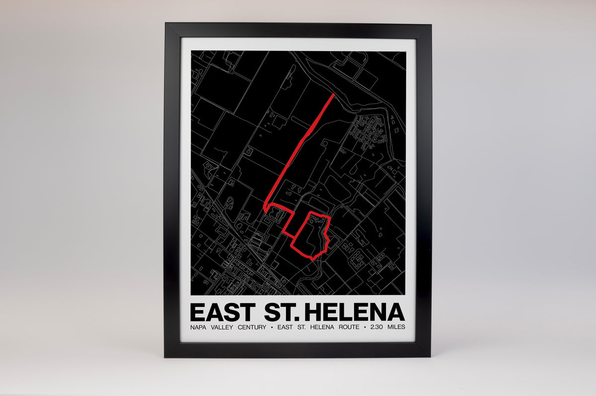 Napa Valley Century East St. Helena Route Poster -  Grid Style