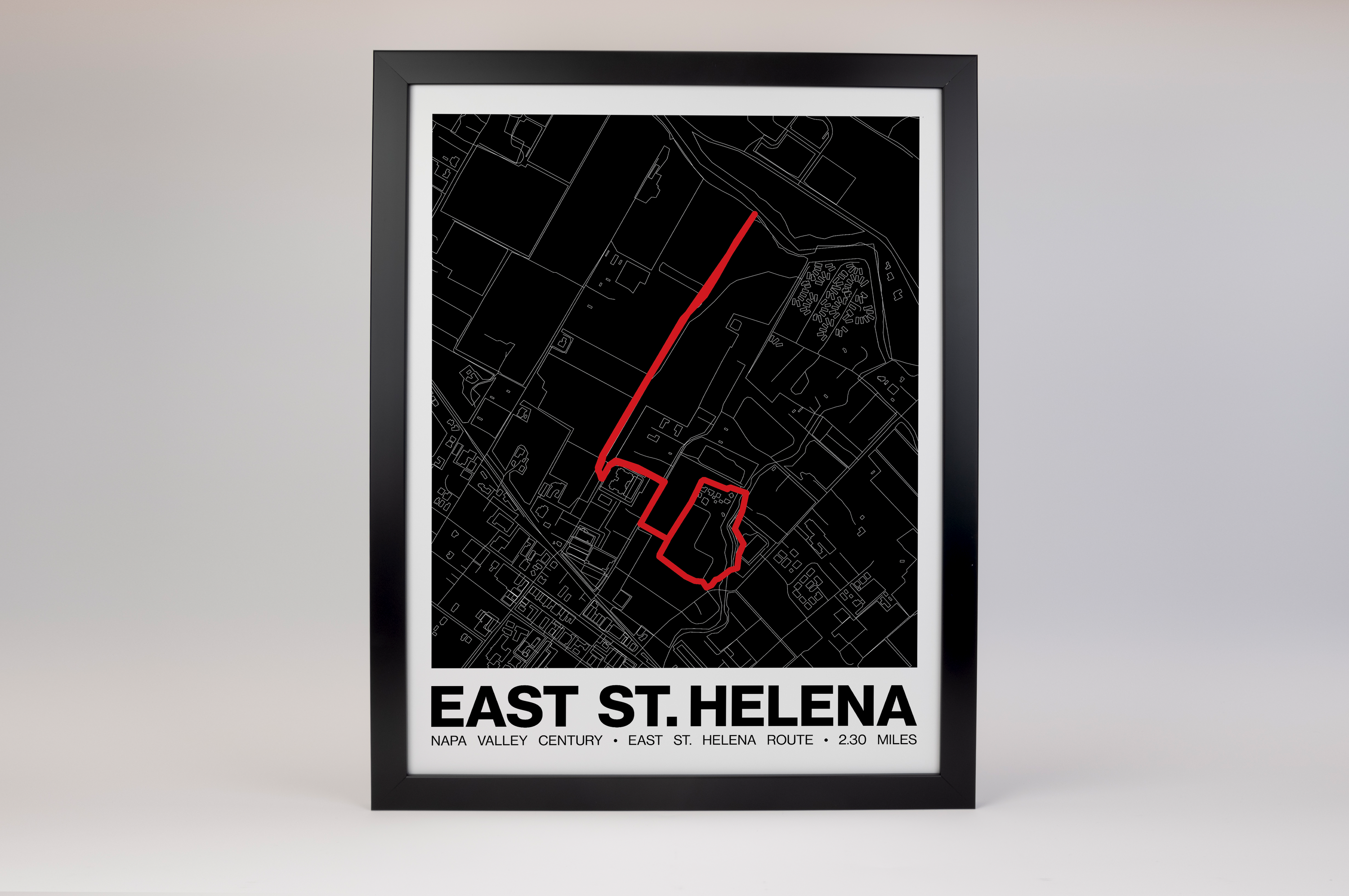 Napa Valley Century East St. Helena Route Poster -  Grid Style
