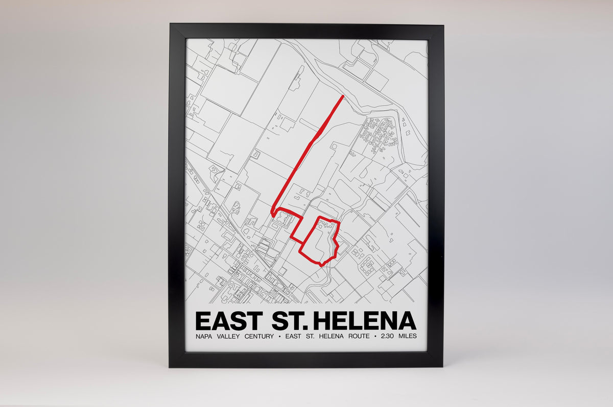 Napa Valley Century East St. Helena Route Poster -  Grid Style