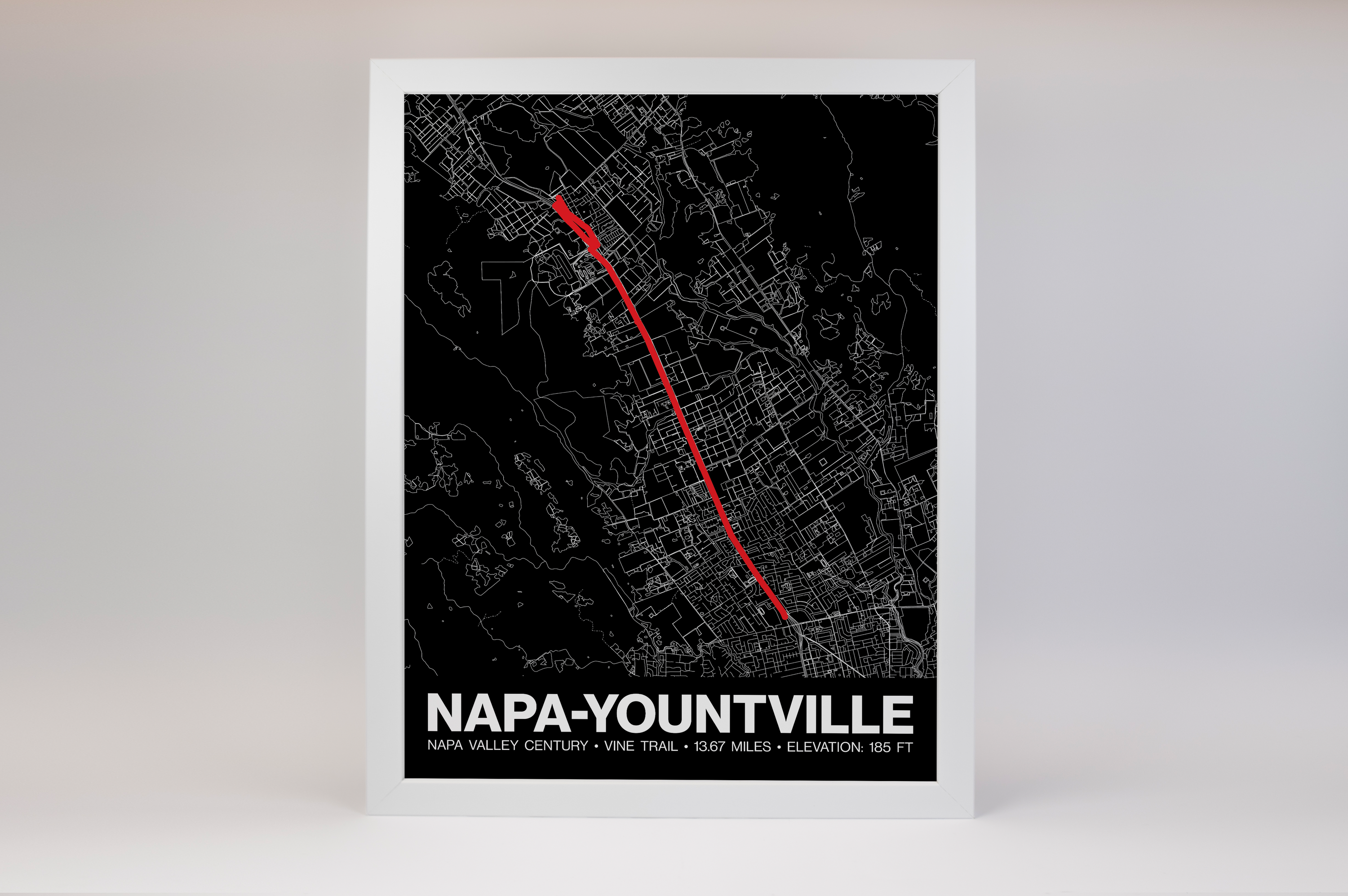Napa Valley Century Vine Trail (Napa to Yountville )Poster - Grid Style