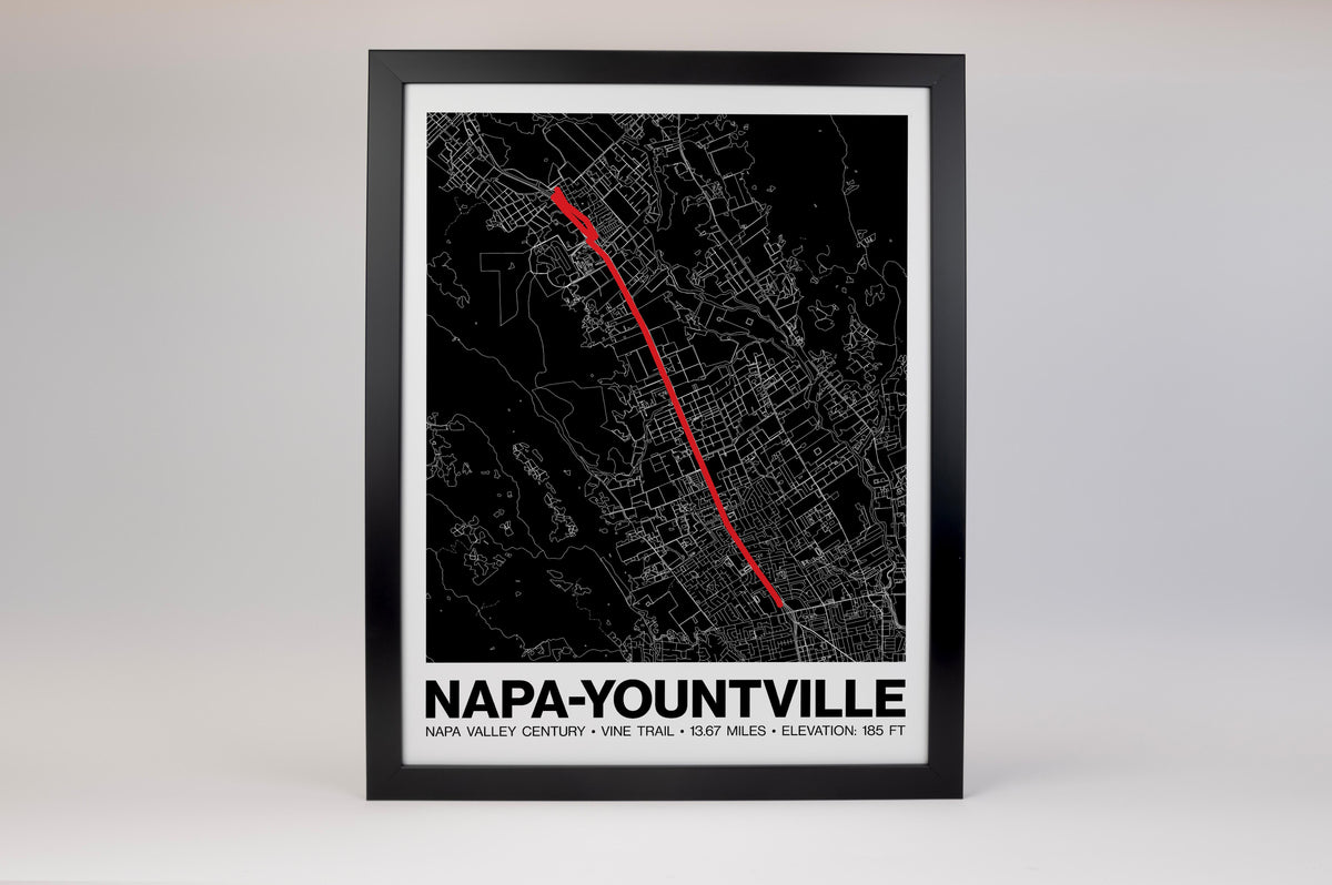 Napa Valley Century Vine Trail (Napa to Yountville )Poster - Grid Style