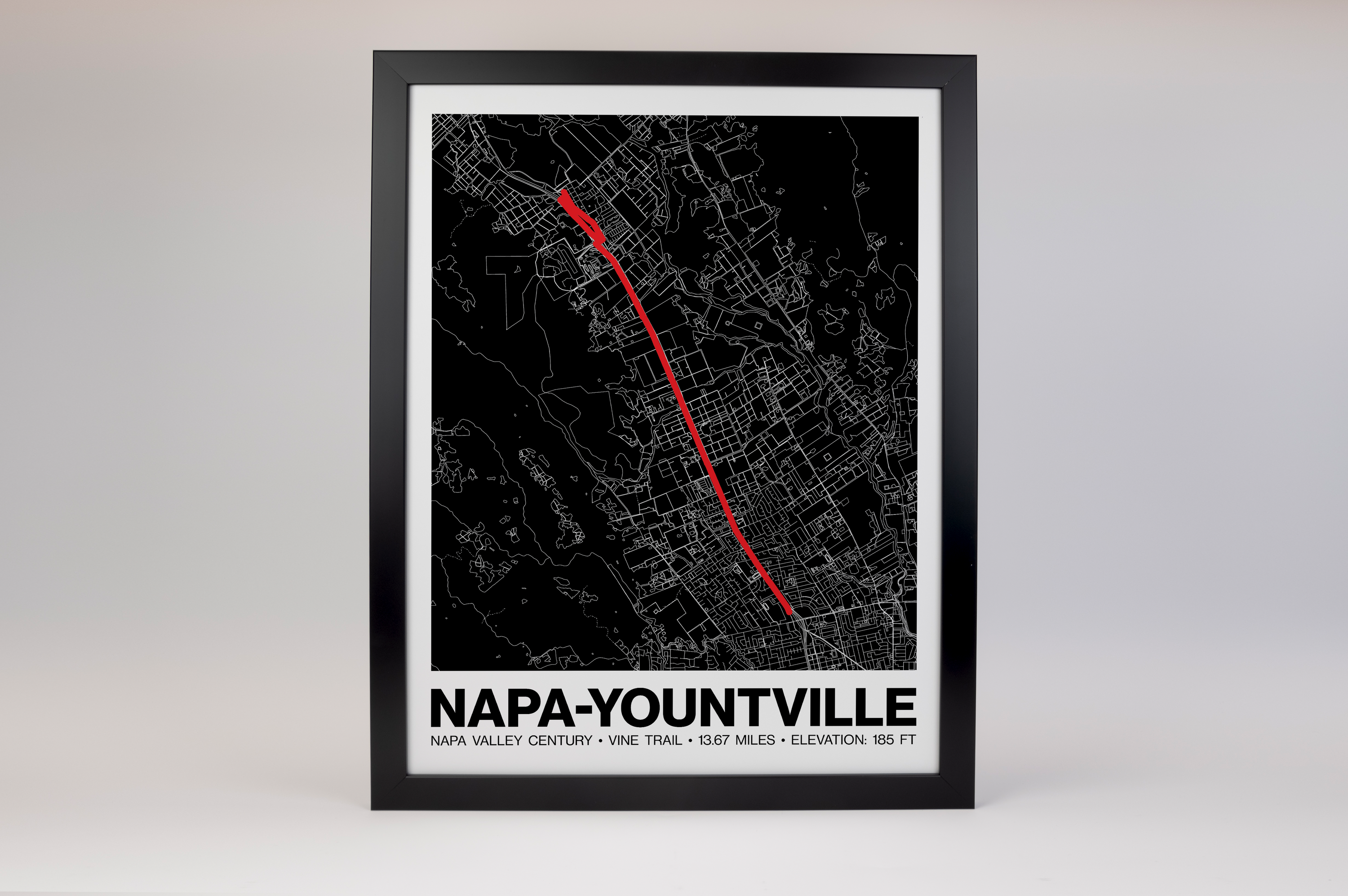 Napa Valley Century Vine Trail (Napa to Yountville )Poster - Grid Style