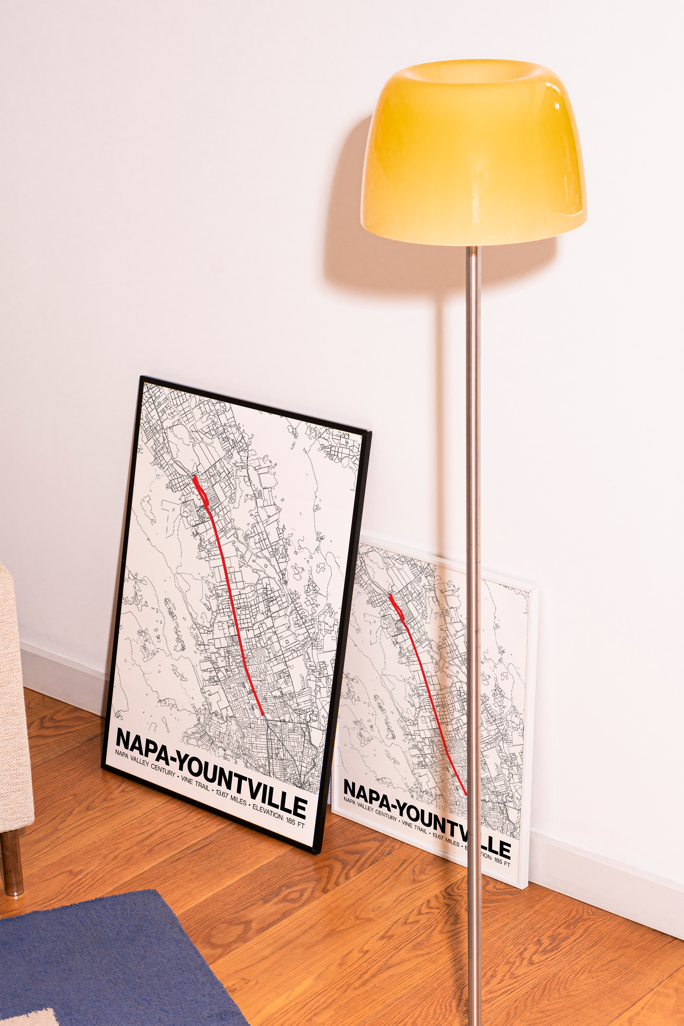 Napa Valley Century Vine Trail (Napa to Yountville )Poster - Grid Style