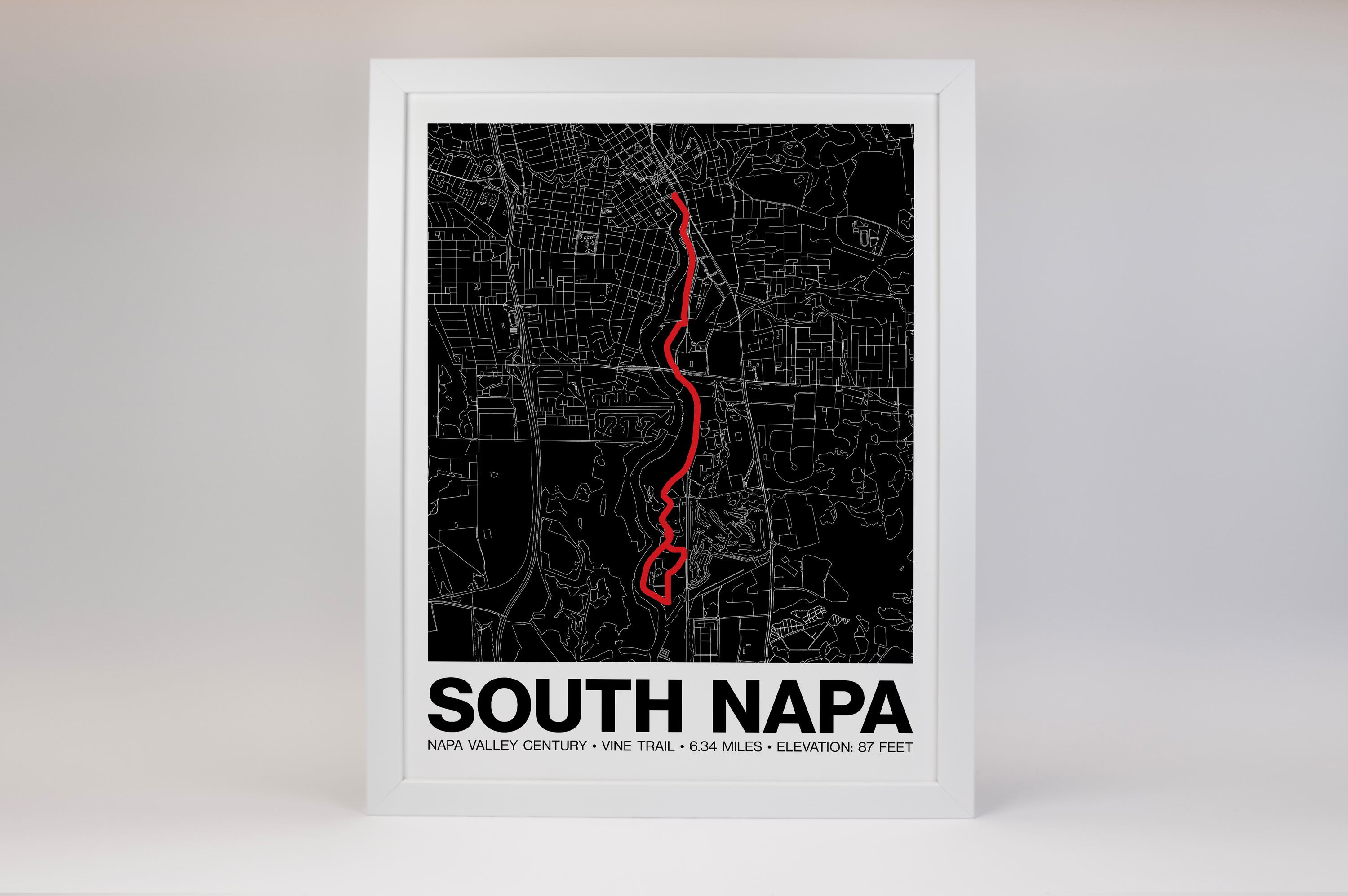 Napa Valley Century Vine Trail (South Napa) Poster - Grid Style