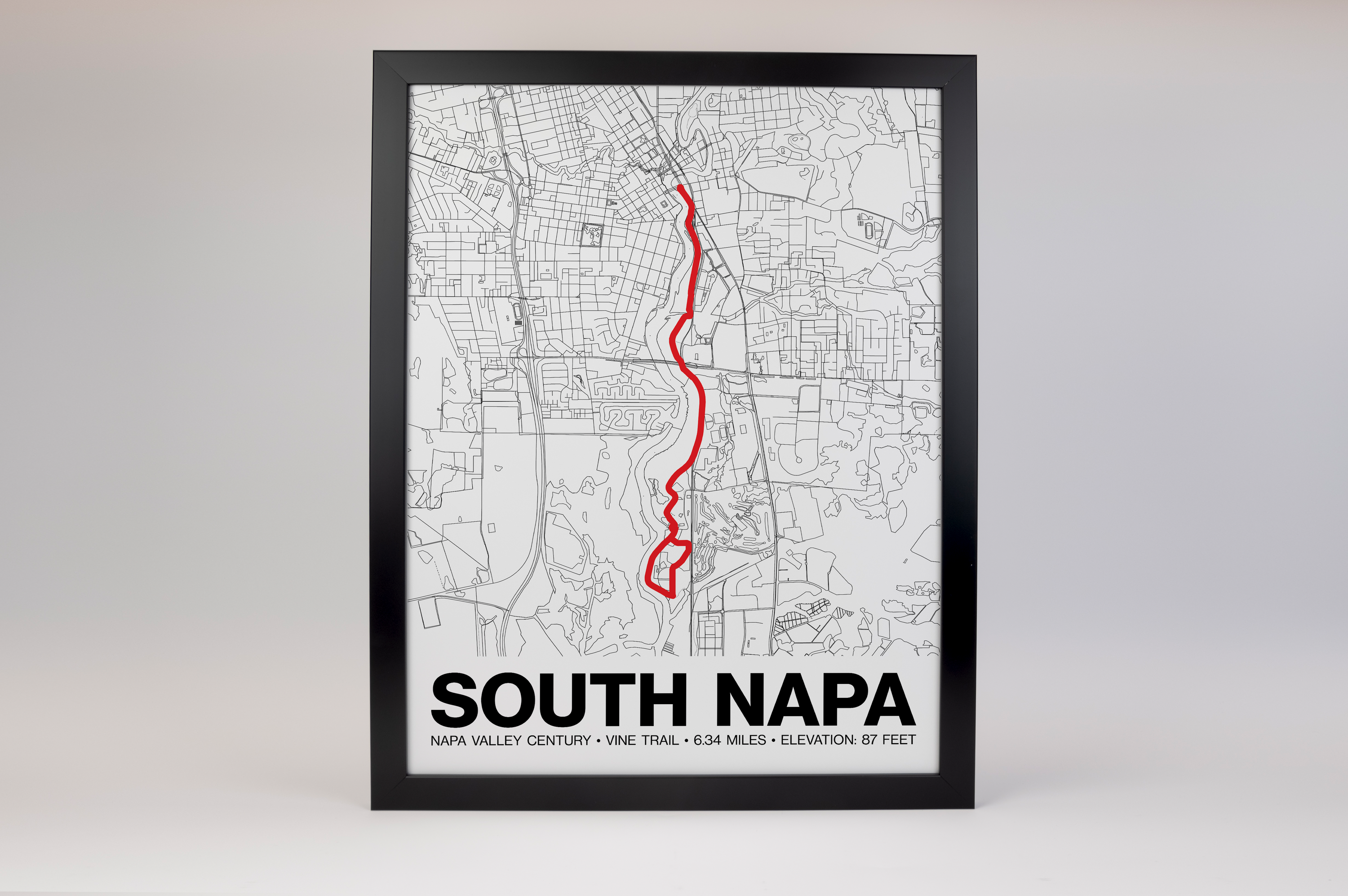 Napa Valley Century Vine Trail (South Napa) Poster - Grid Style