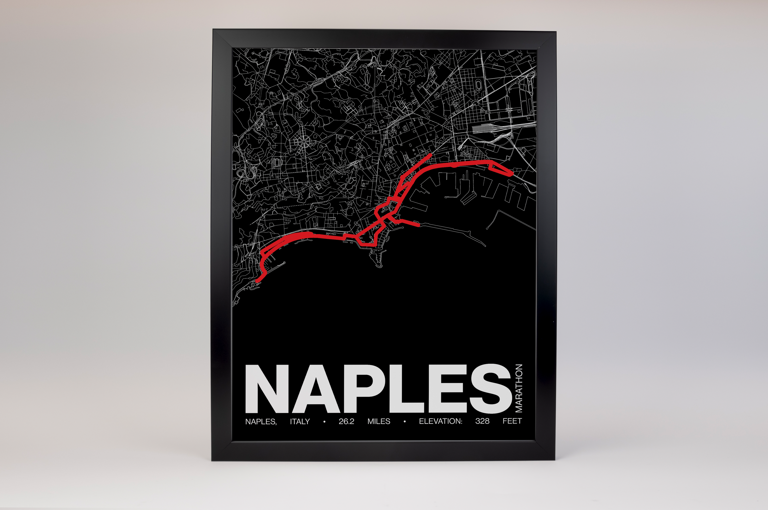 Naples Marathon Italy Poster - Grid Style