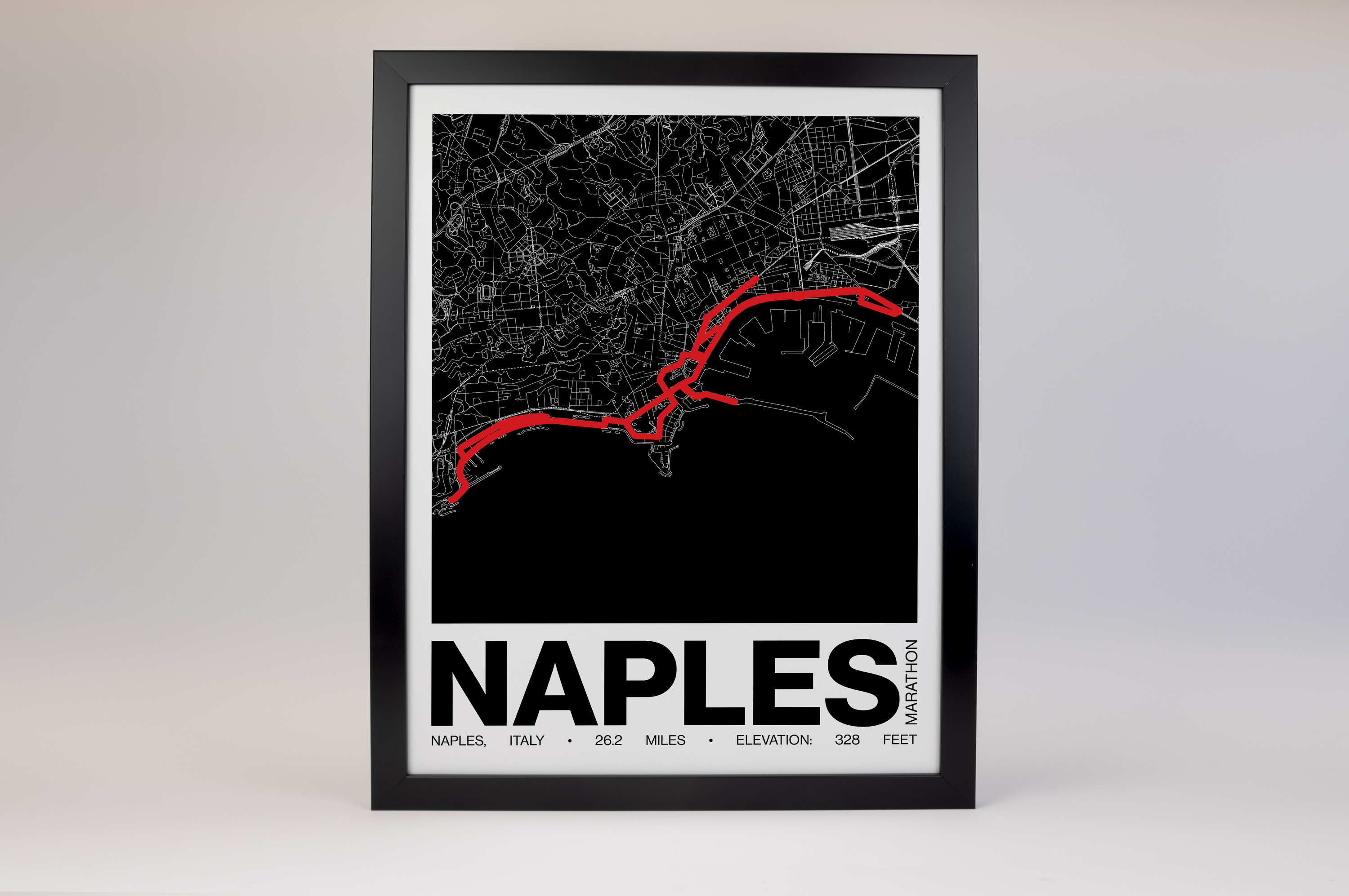 Naples Marathon Italy Poster - Grid Style
