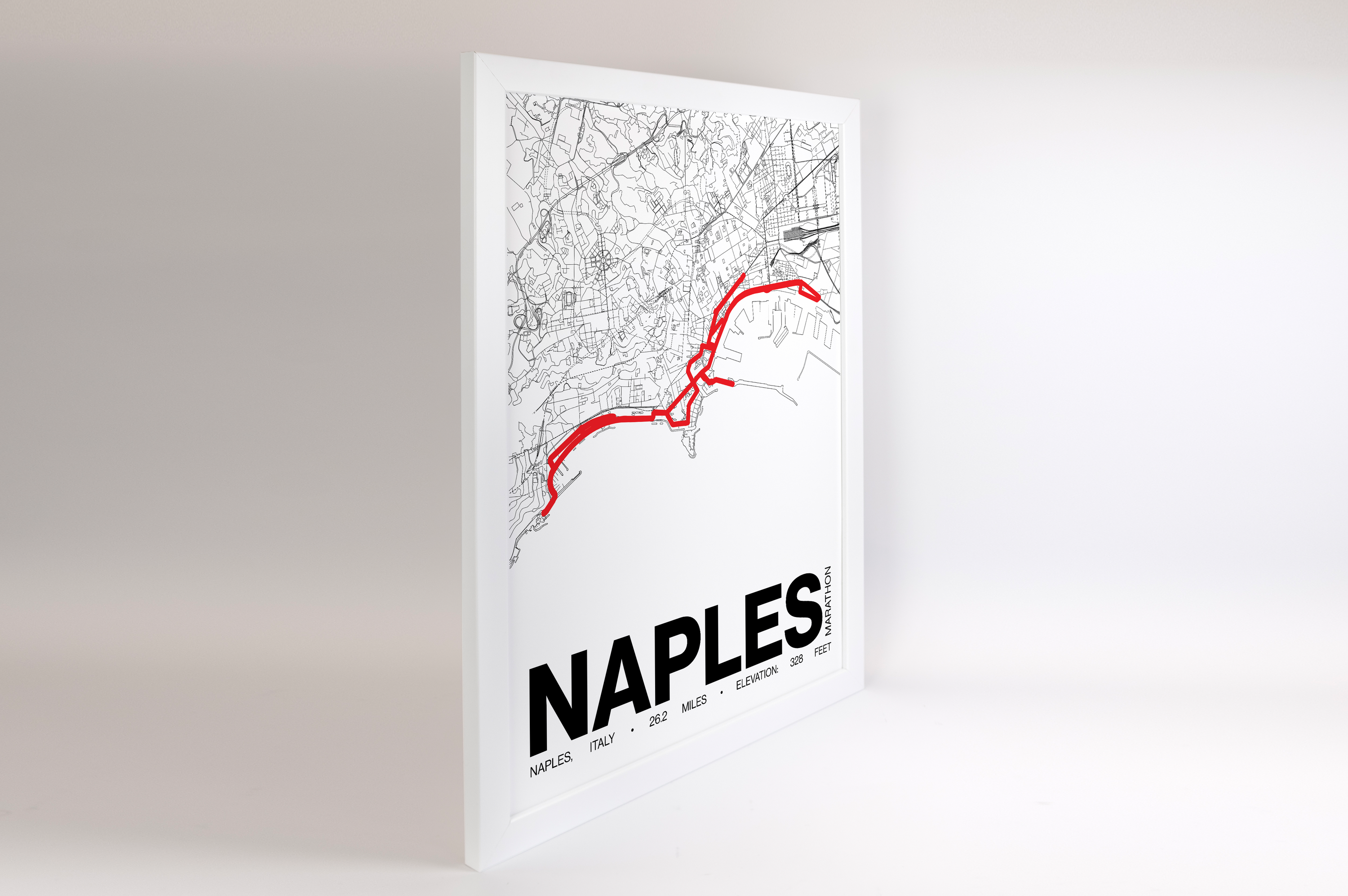 Naples Marathon Italy Poster - Grid Style