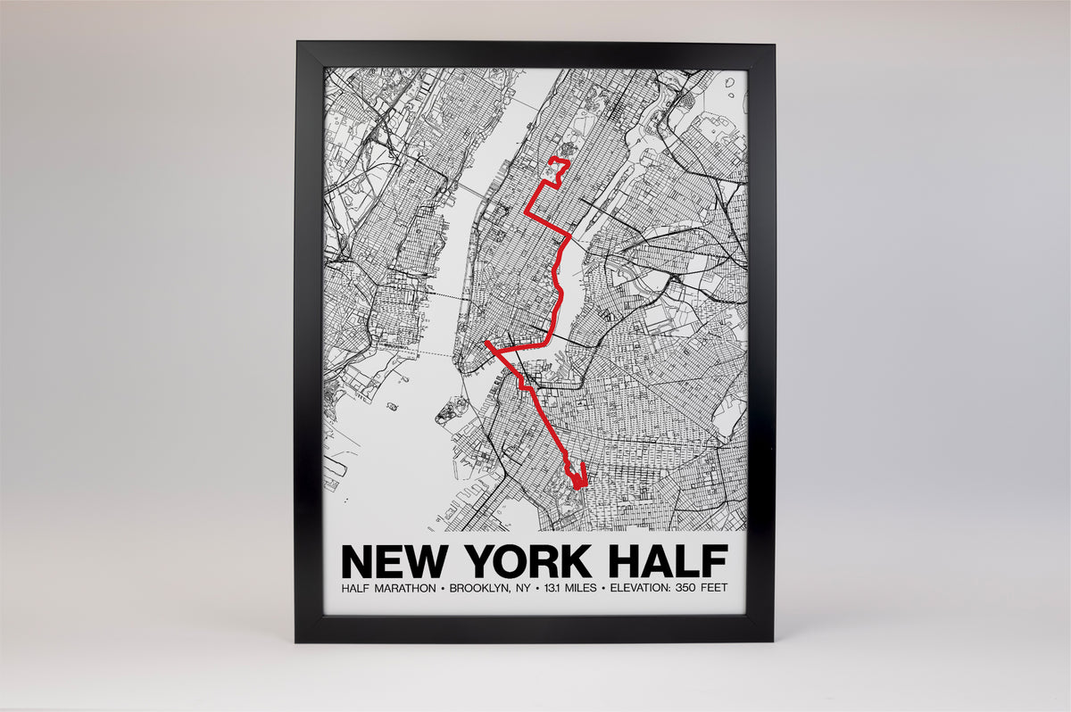 New York Half Marathon Poster - Grid Style