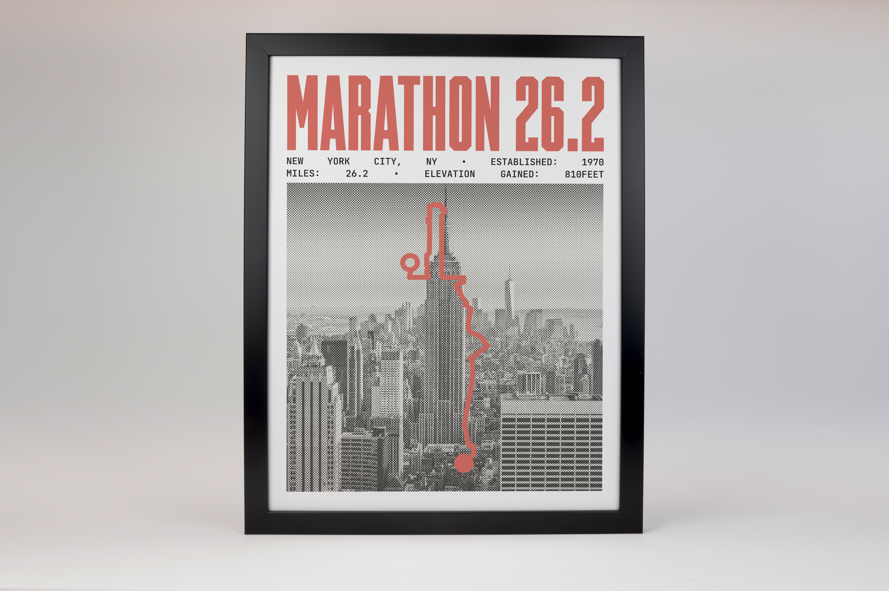 Marathon 26.2 New York Course Poster