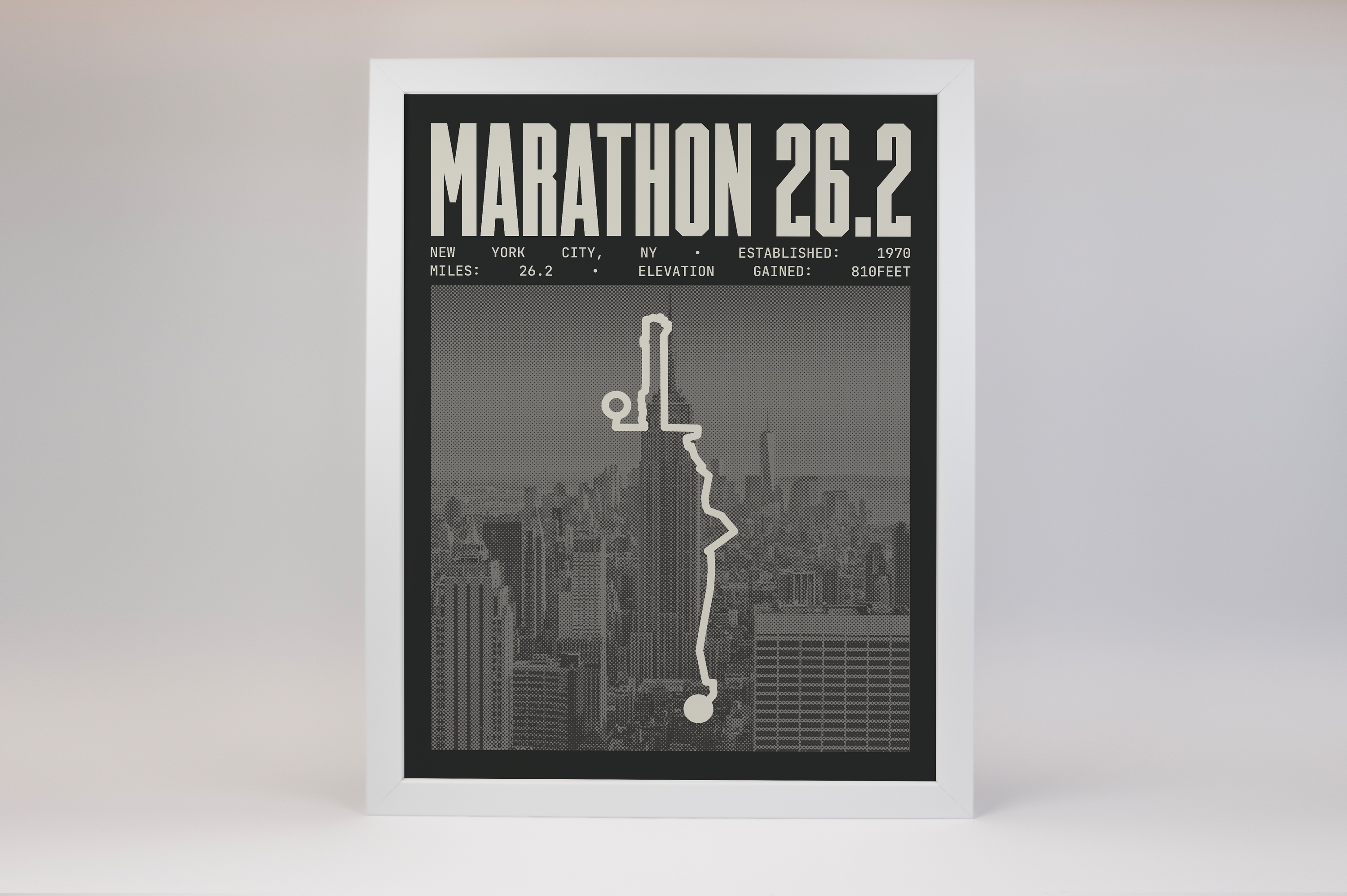 Marathon 26.2 New York Course Poster