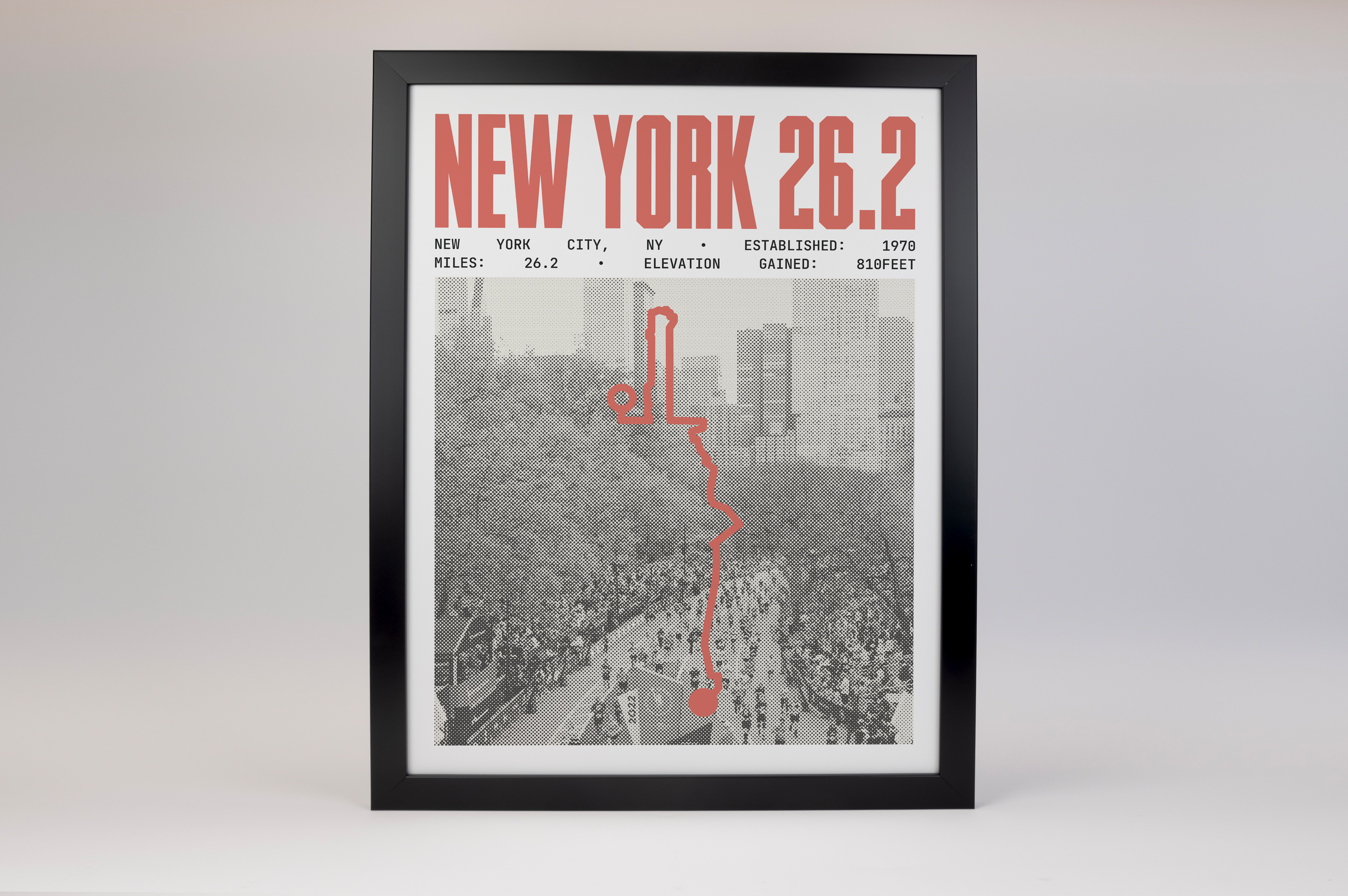 New York 26.2 Marathon Course Poster V3