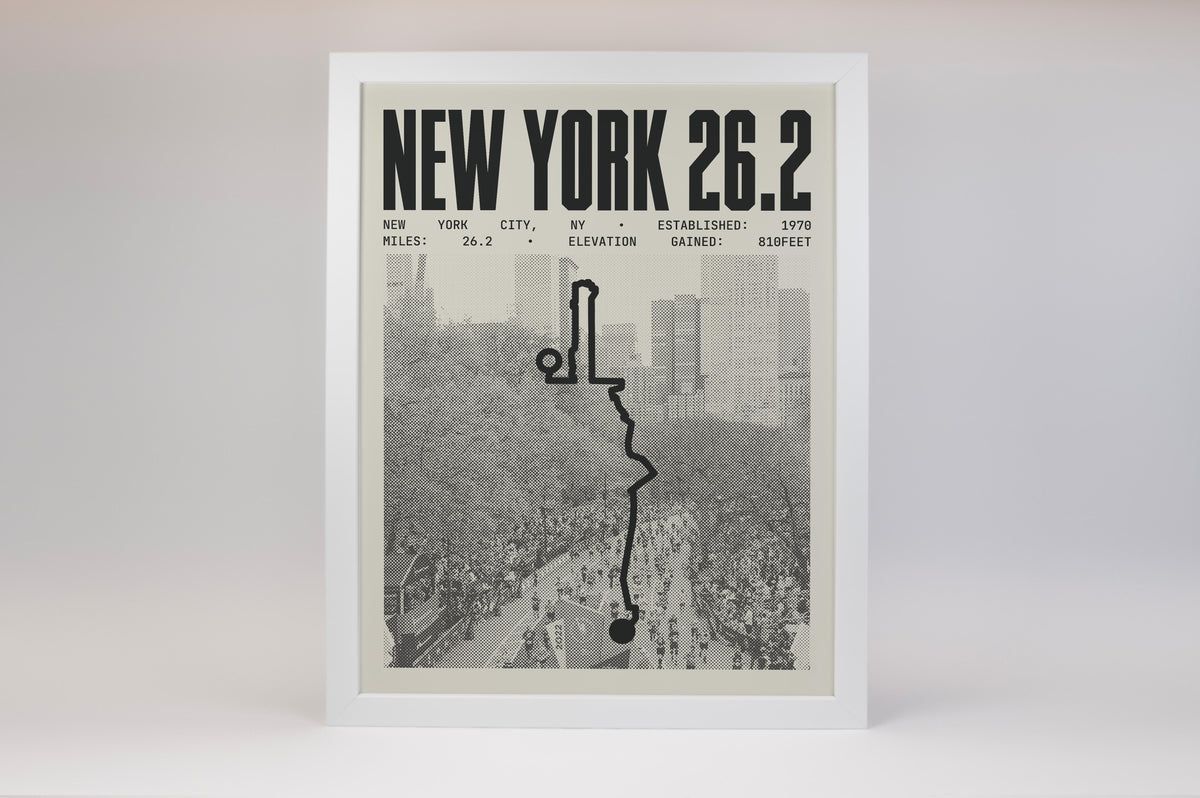 New York 26.2 Marathon Course Poster V3