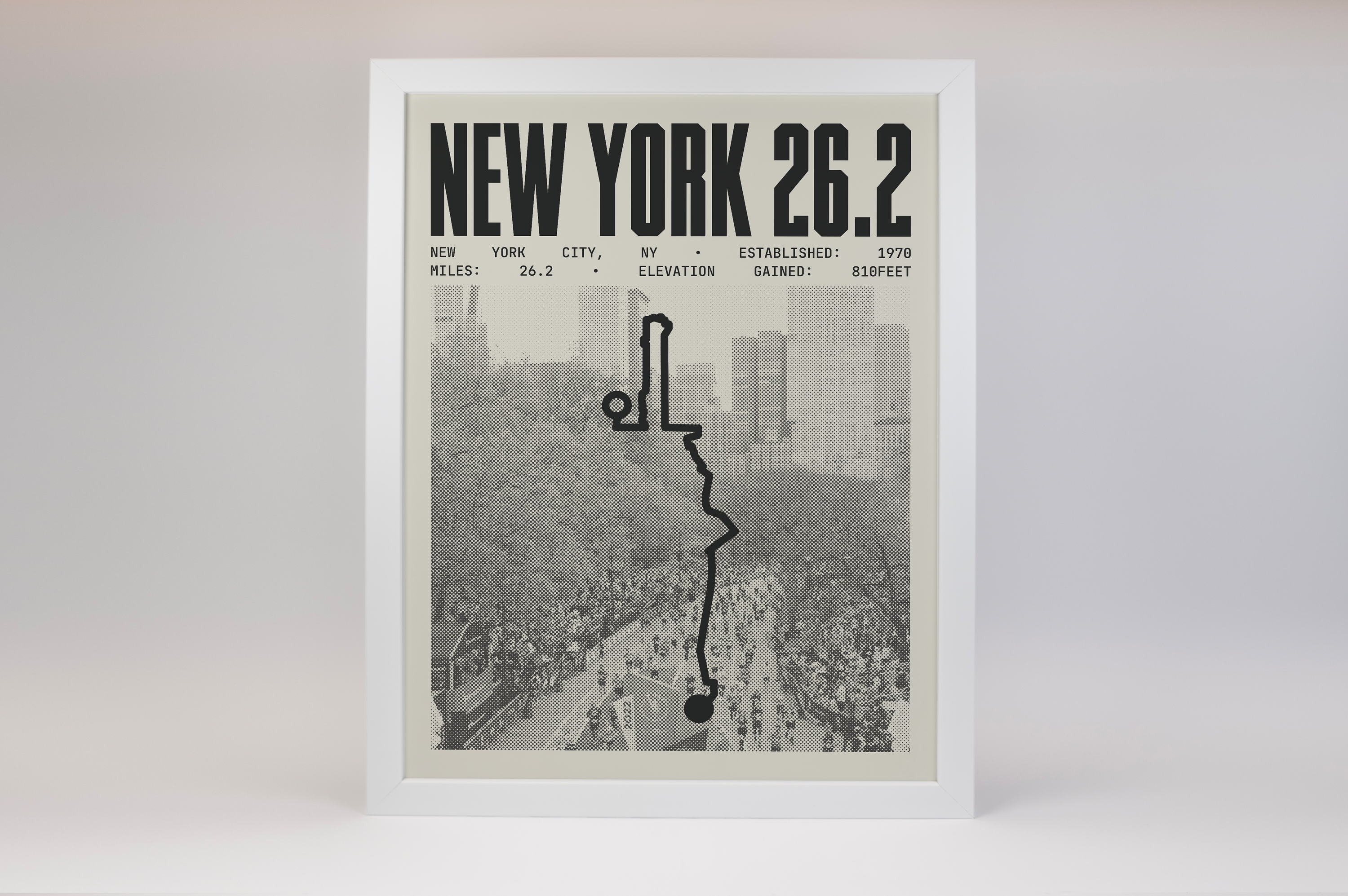 New York 26.2 Marathon Course Poster V3