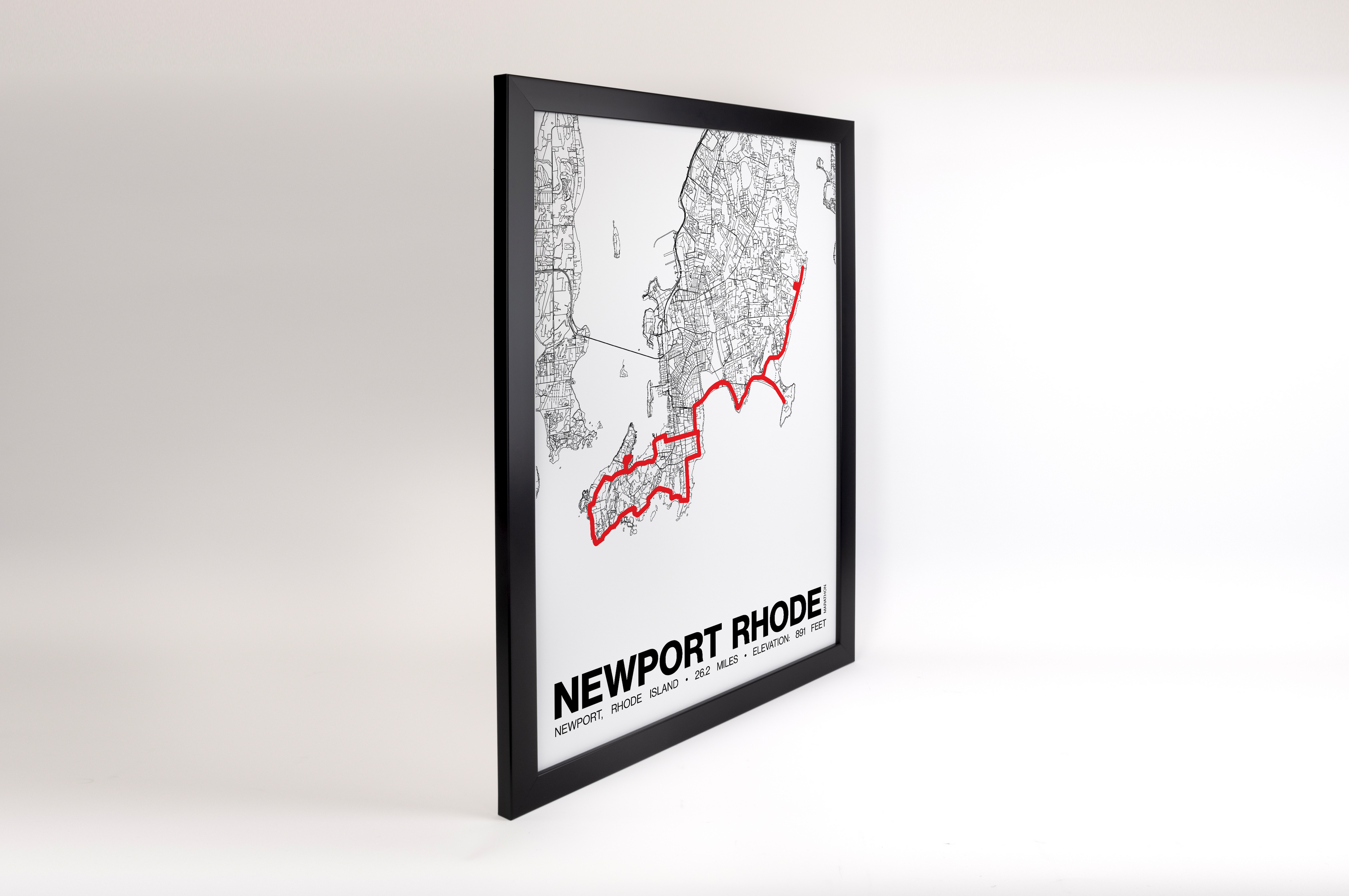 Newport Rhode Races Marathon Poster - Grid Style