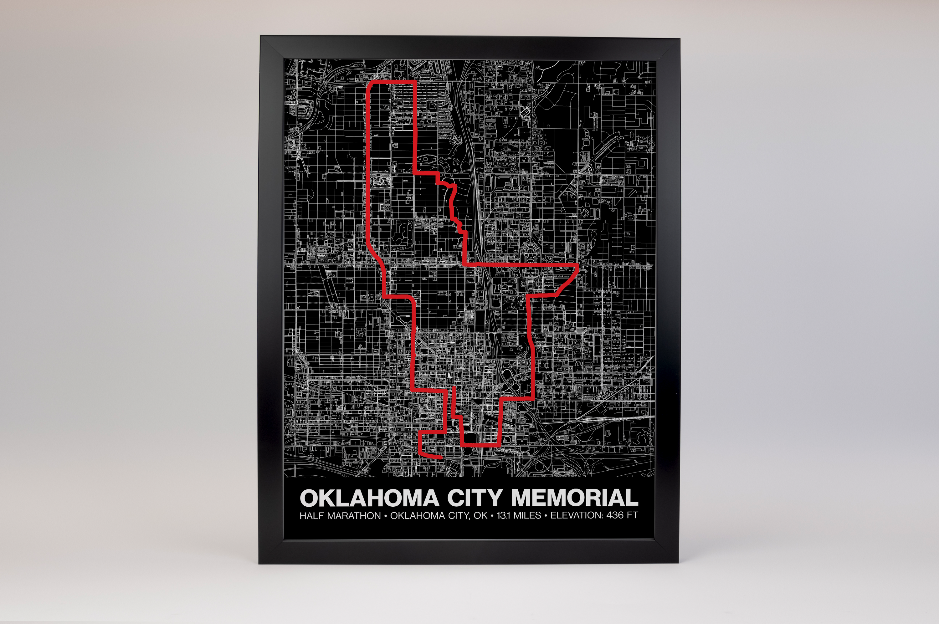 Oklahoma City Memorial Half Marathon Poster - Grid Style