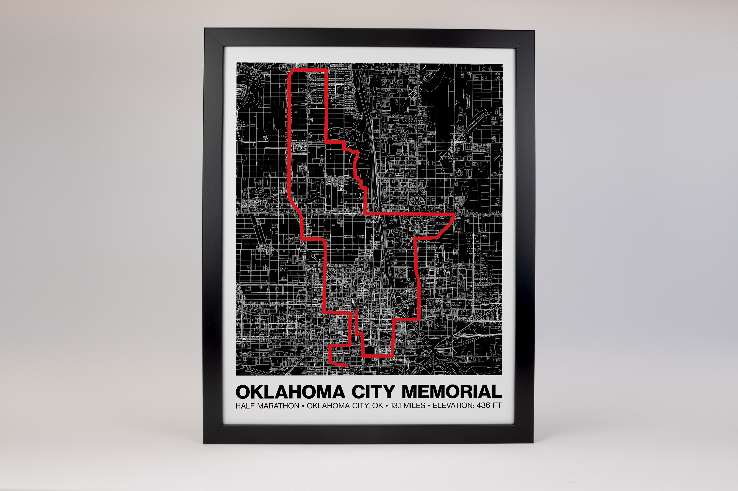 Oklahoma City Memorial Half Marathon Poster - Grid Style