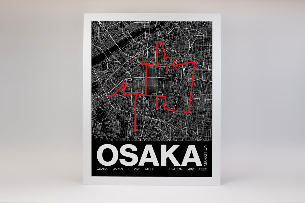 Osaka Marathon Poster - Grid Style