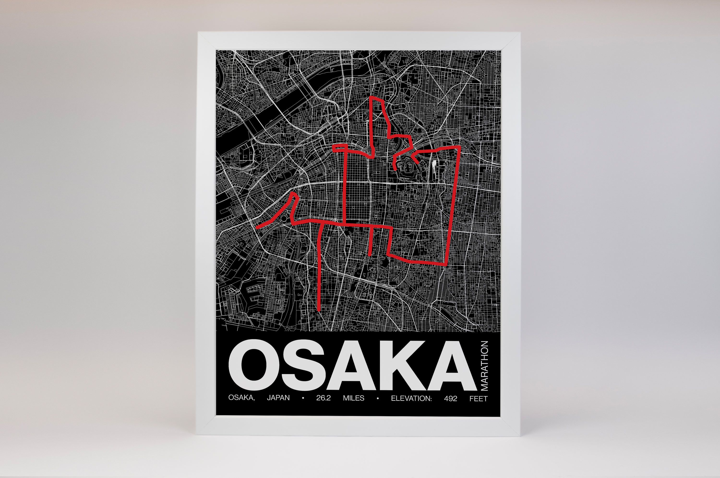 Osaka Marathon Poster - Grid Style