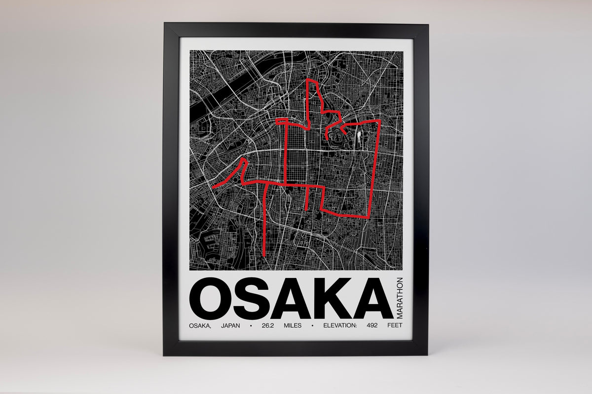 Osaka Marathon Poster - Grid Style
