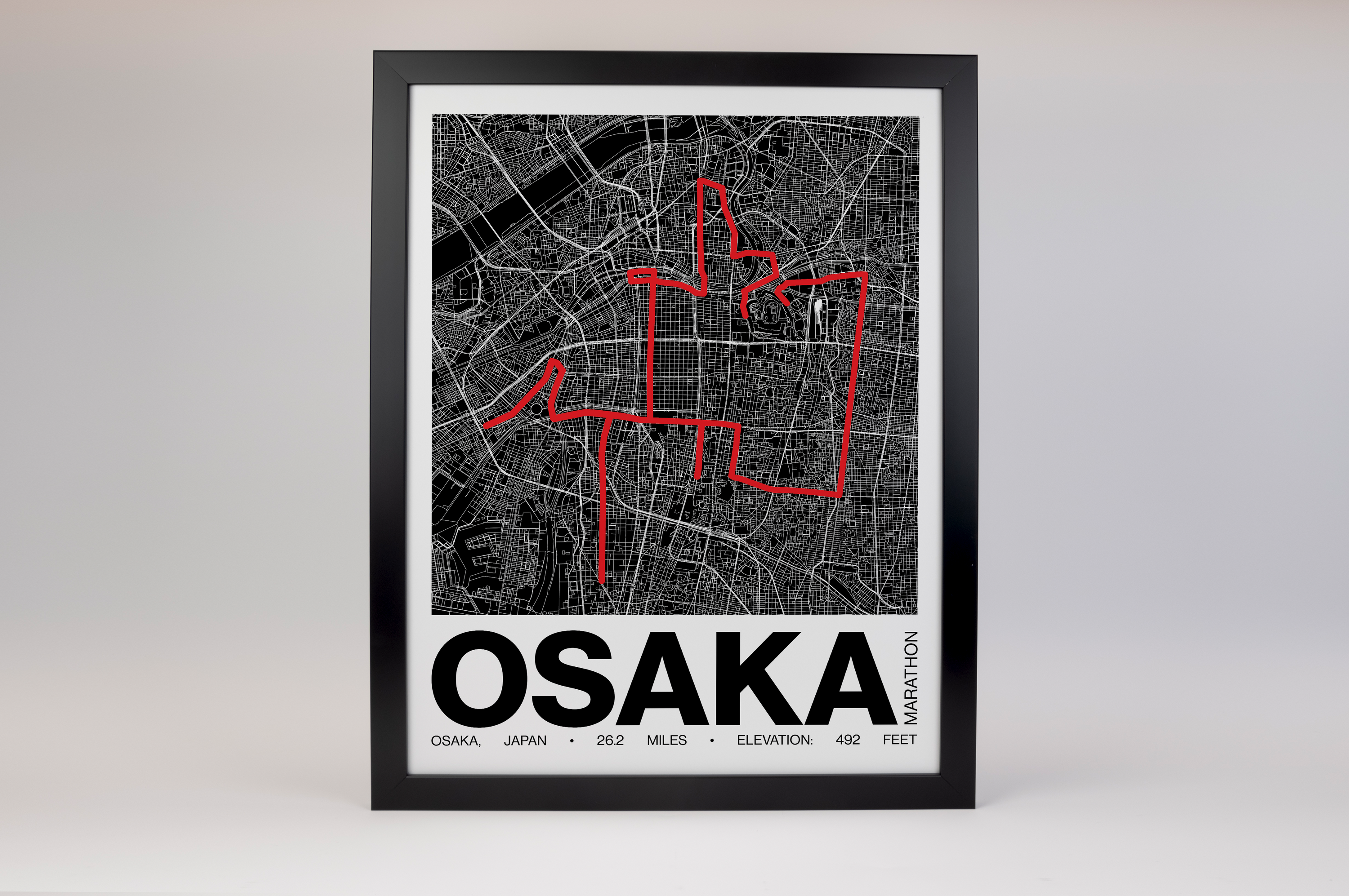 Osaka Marathon Poster - Grid Style