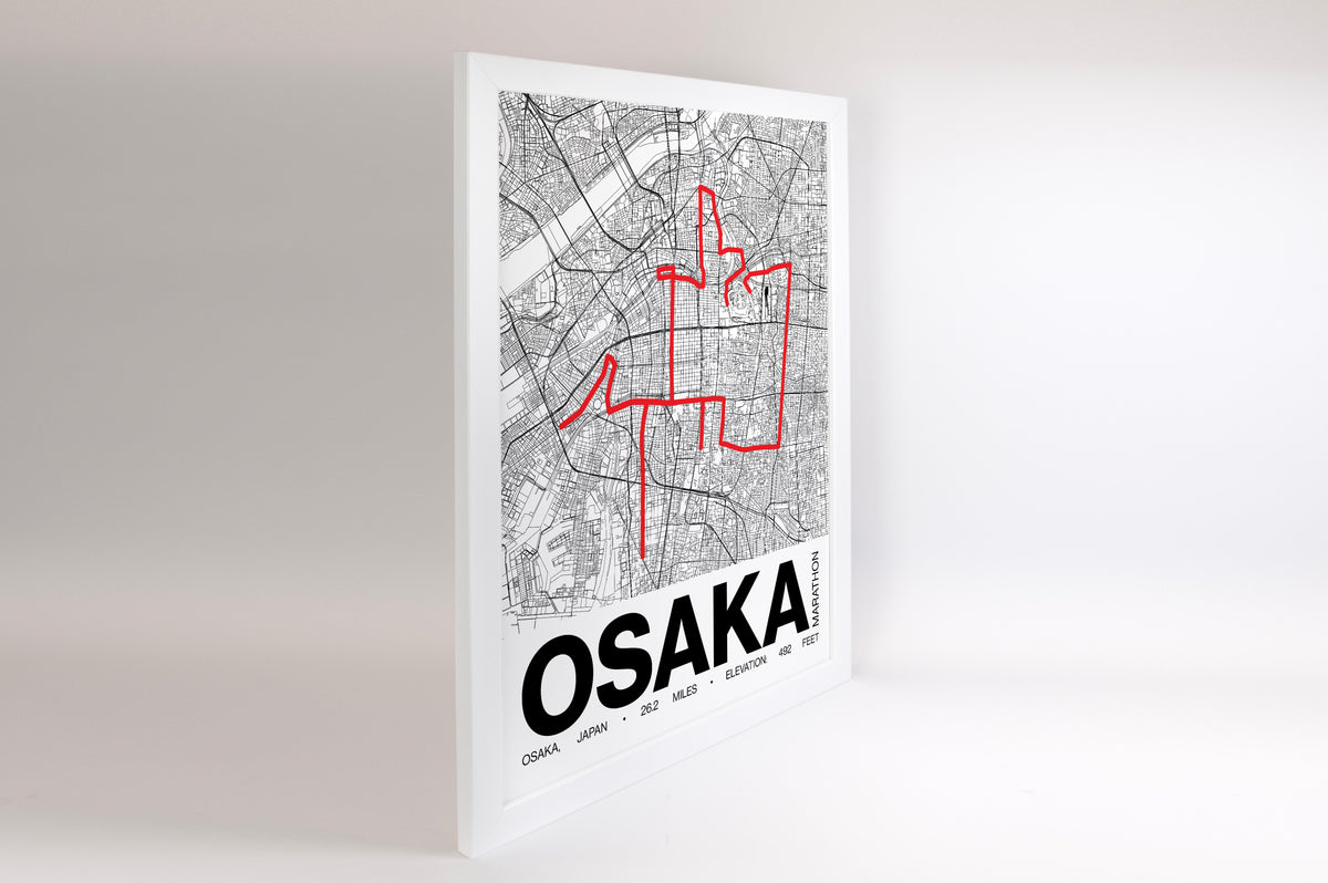 Osaka Marathon Poster - Grid Style