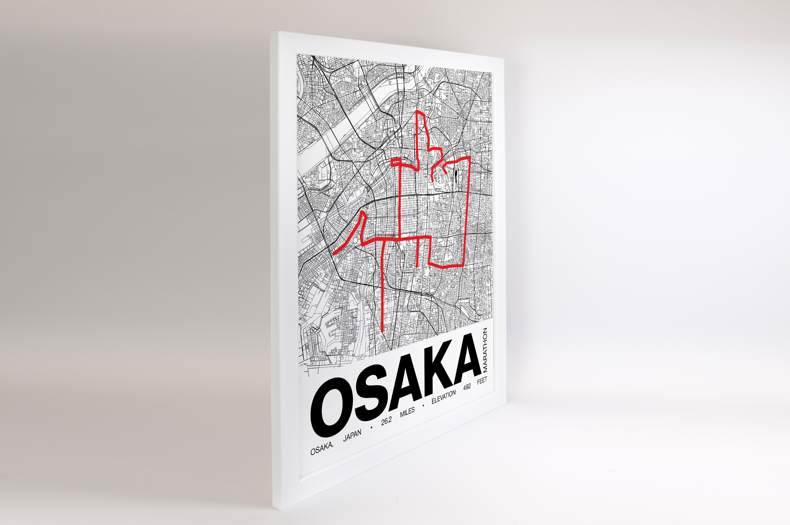Osaka Marathon Poster - Grid Style