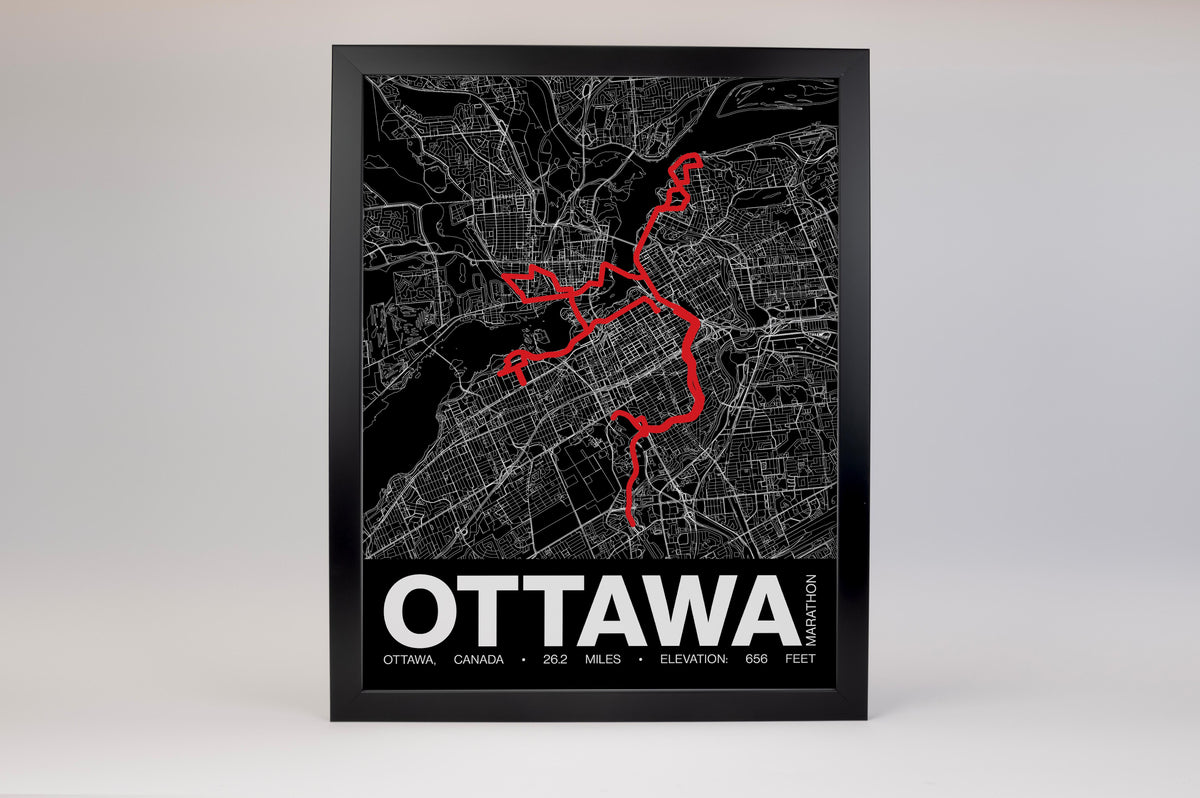 Ottawa International Marathon Poster - Grid Style