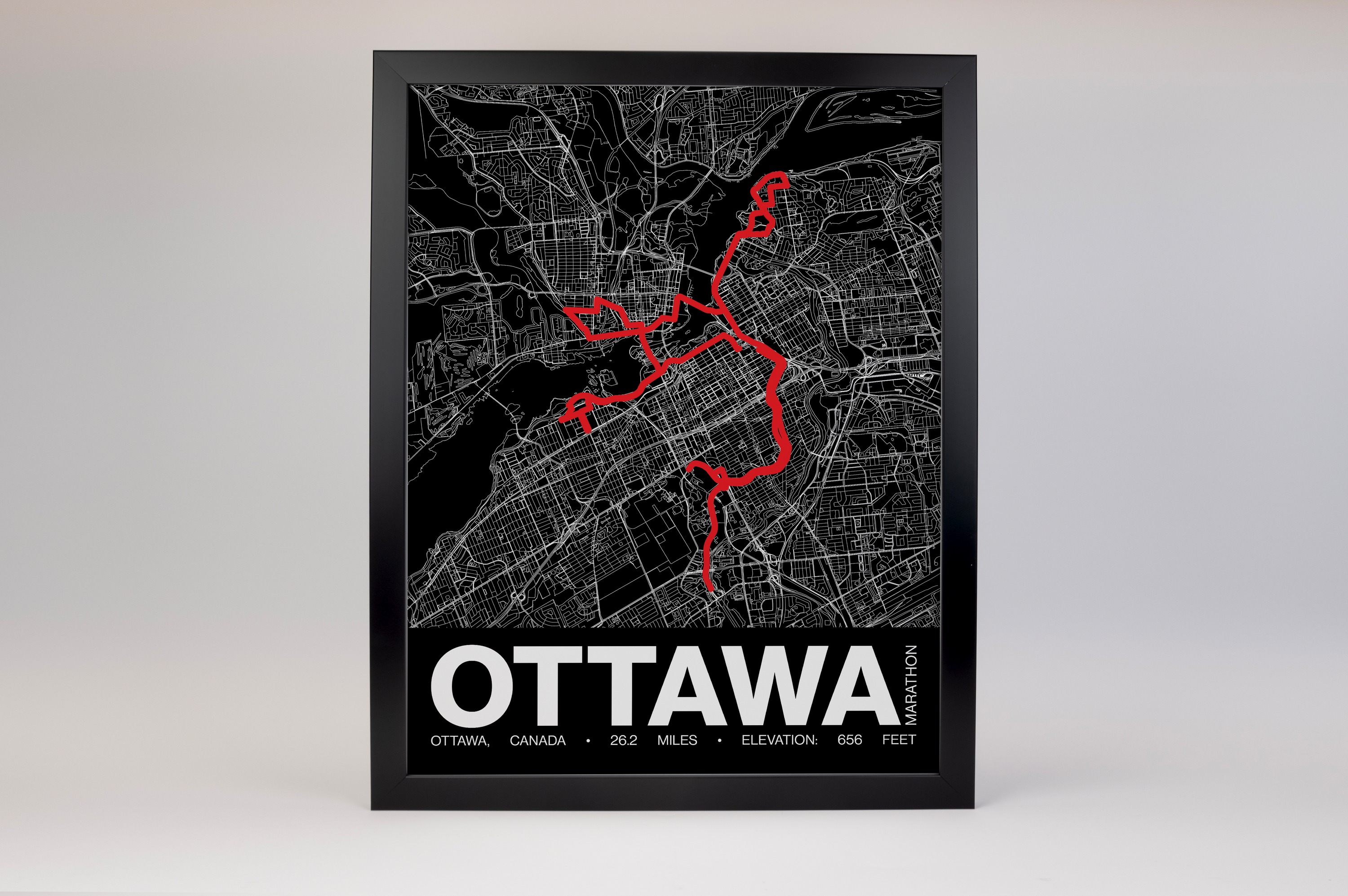 Ottawa International Marathon Poster - Grid Style